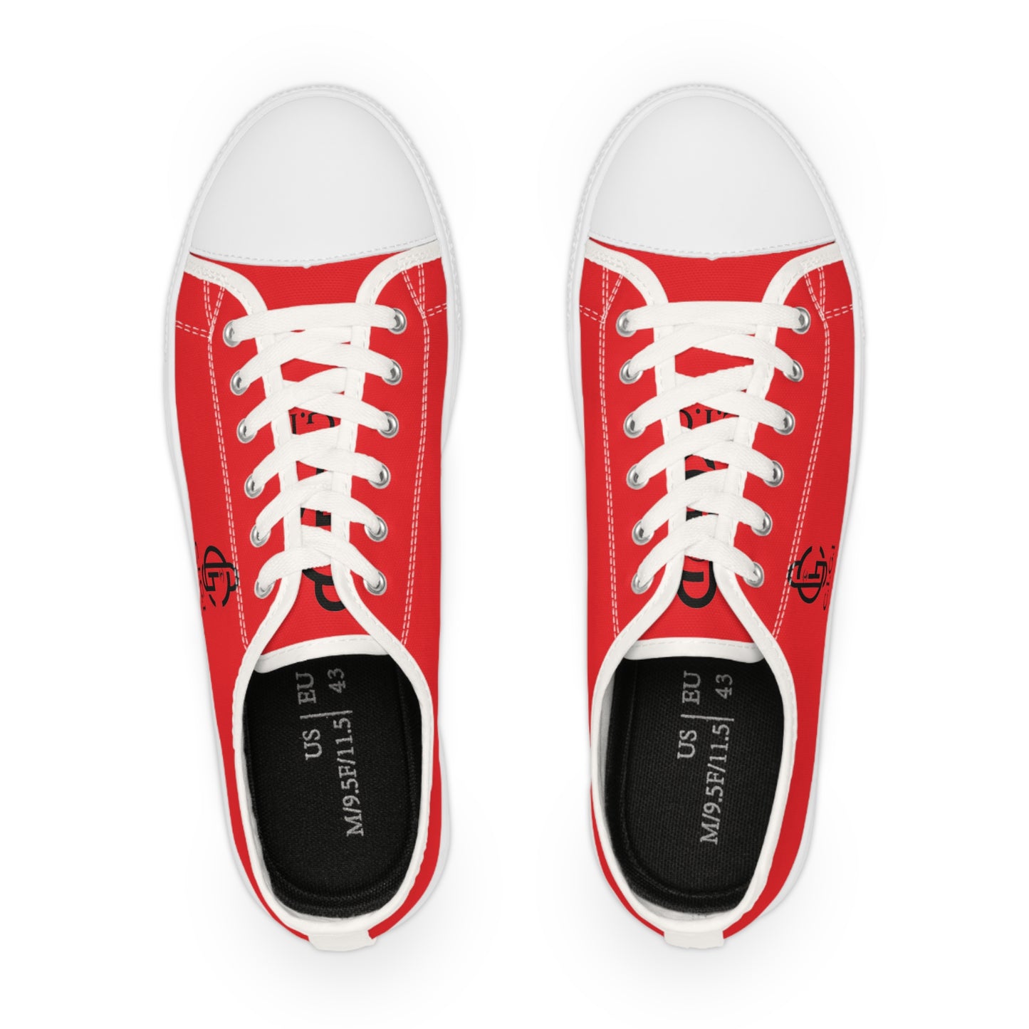 Stylish Men's Red Low Top Sneakers with Logo