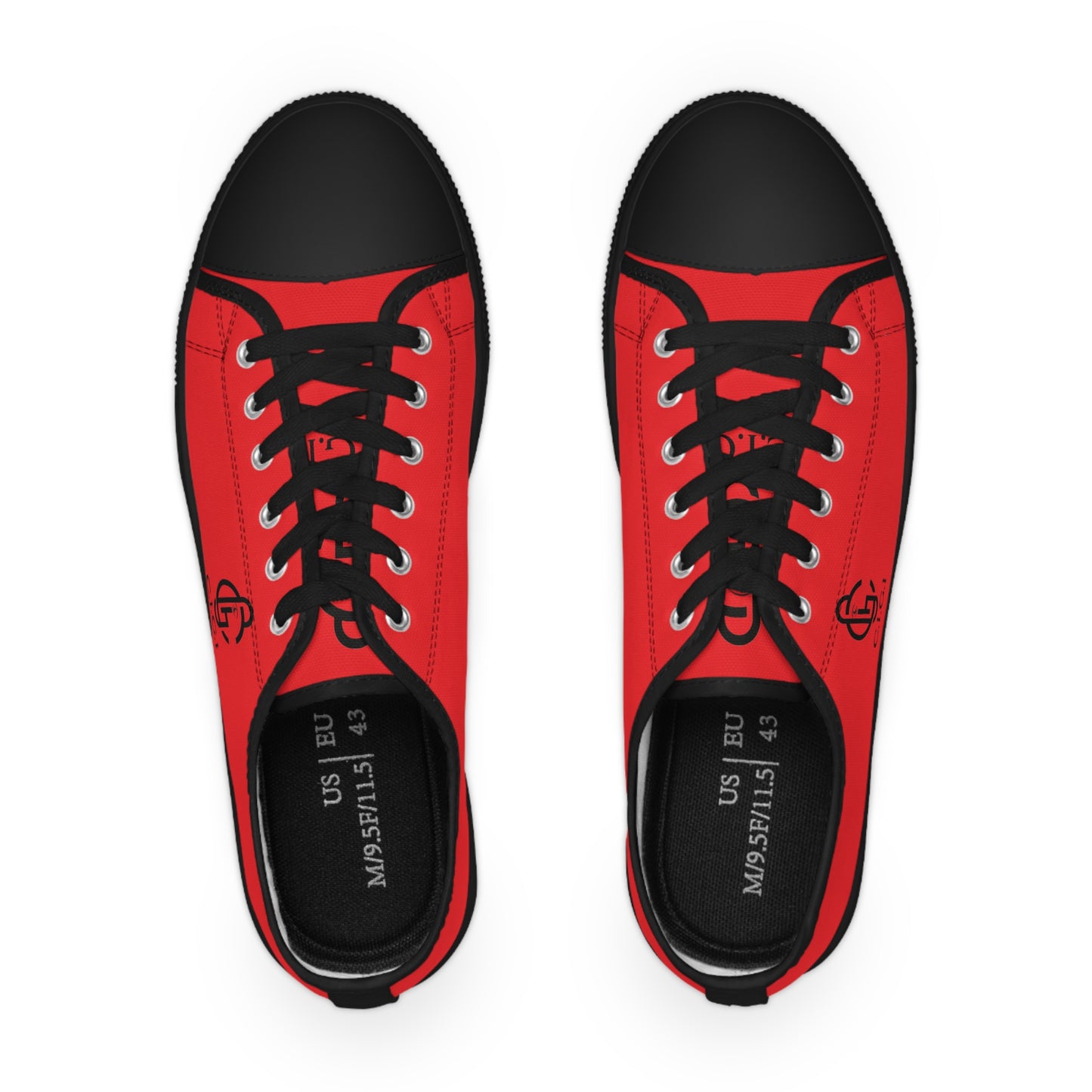 Stylish Men's Red Low Top Sneakers with Logo