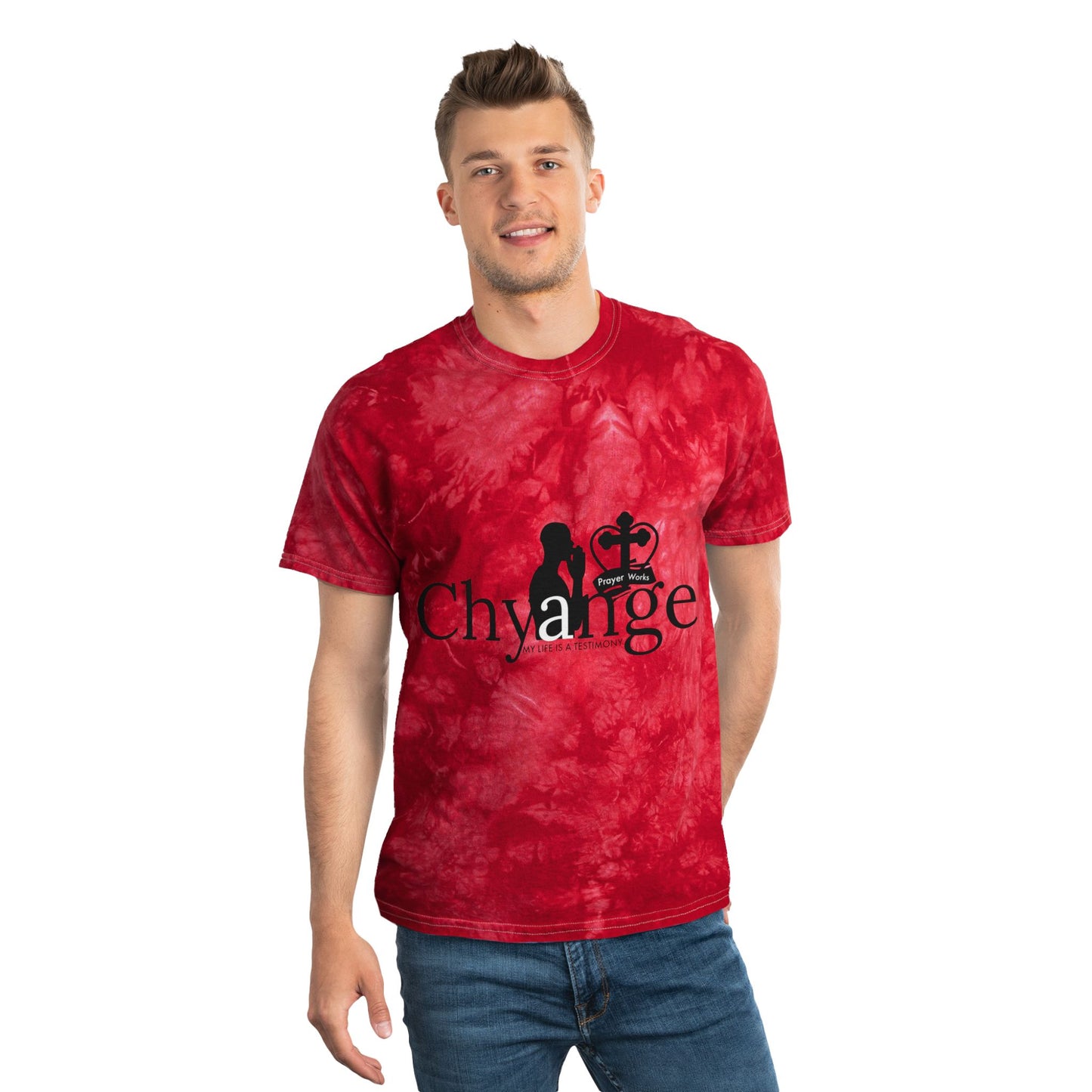 Chyange Tie-Dye Tee - Vibrant Blue Relaxed Fit Shirt