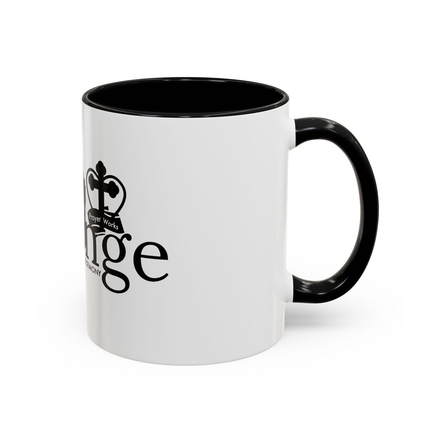 Inspirational Accent Coffee Mug - "My Life Is A Testimony" with Prayer Works Design