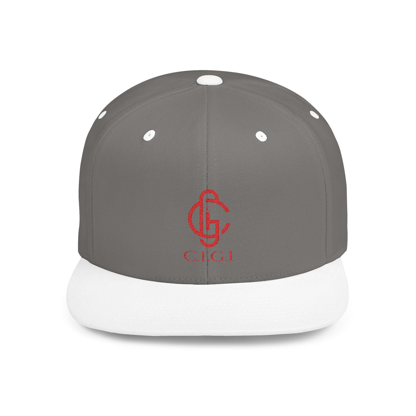 Stylish Flat Bill Snapback Cap with C.I.G.I. Logo - Trendy Streetwear Accessory
