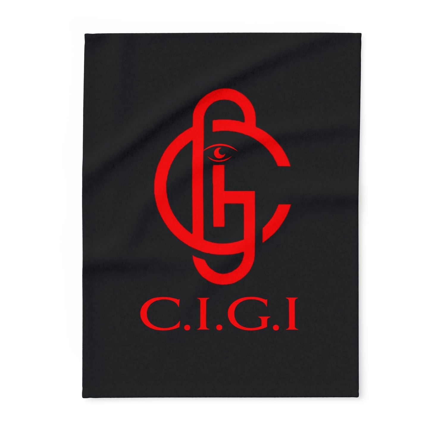 C.I.G.I. Arctic Fleece Blanket - Cozy Black Throw with Bold Red Design for Home Comfort