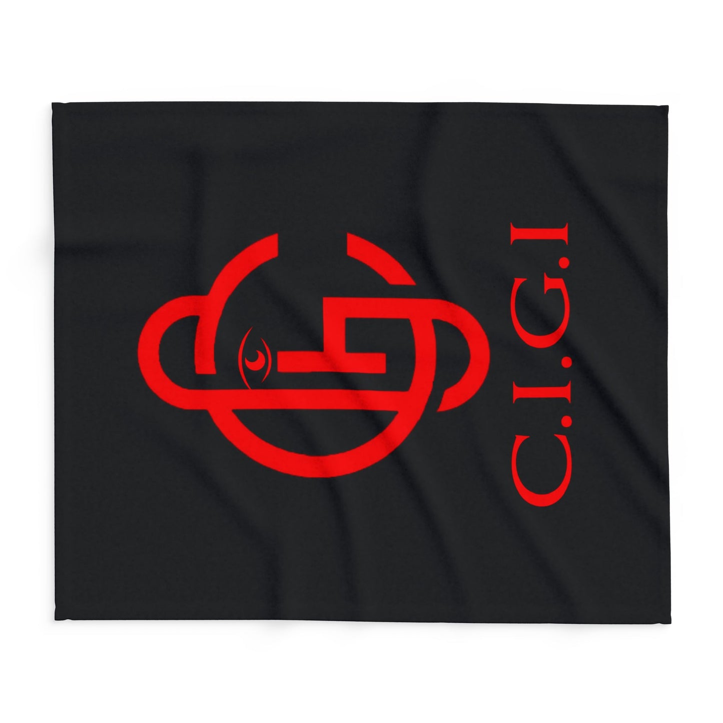C.I.G.I. Arctic Fleece Blanket - Cozy Black Throw with Bold Red Design for Home Comfort