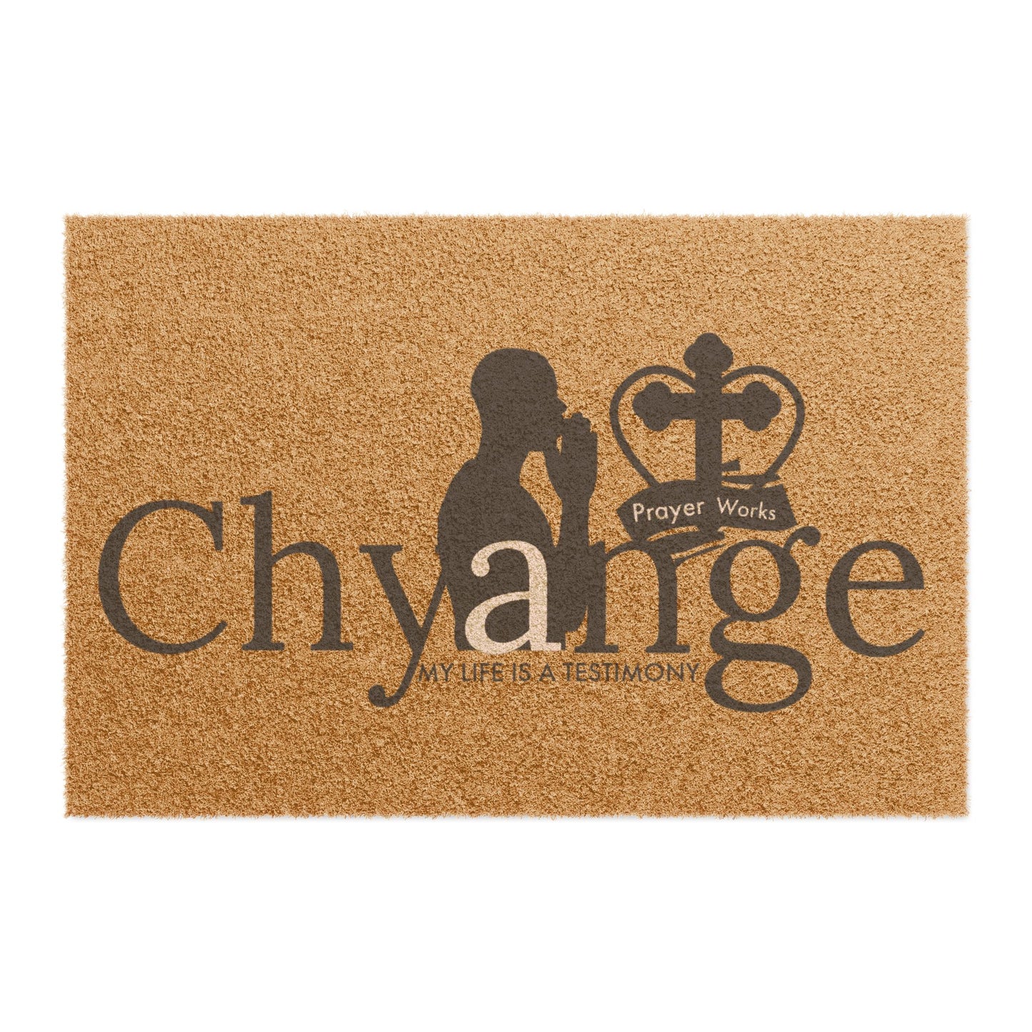 Inspirational Doormat - 'Prayer Works' with Testimony Design