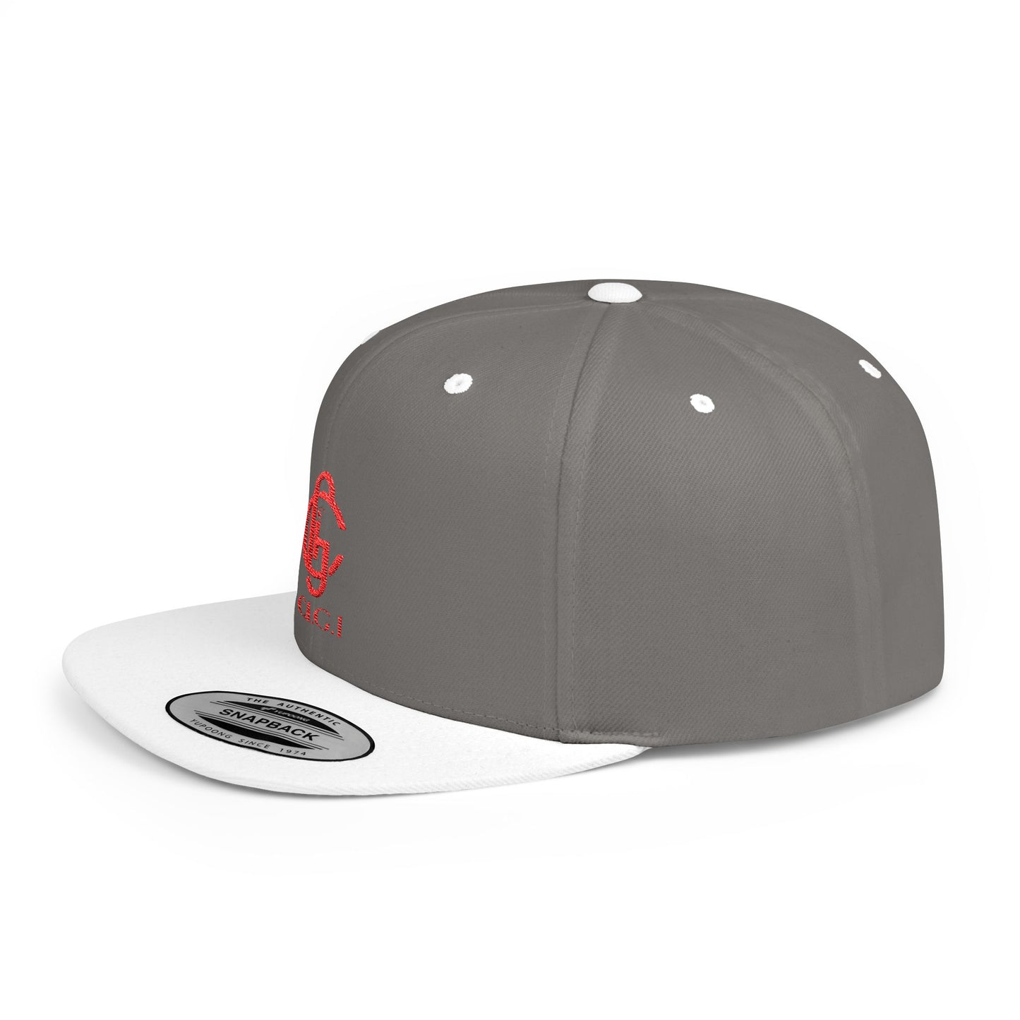 Stylish Flat Bill Snapback Cap with C.I.G.I. Logo - Trendy Streetwear Accessory