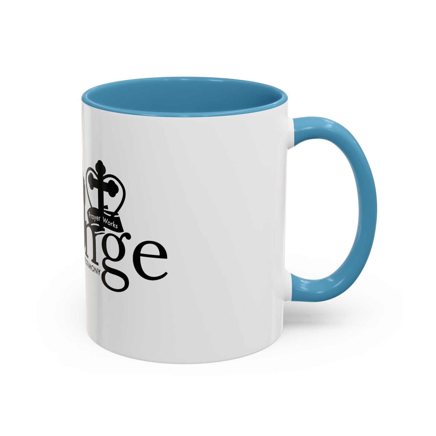 Inspirational Accent Coffee Mug - "My Life Is A Testimony" with Prayer Works Design