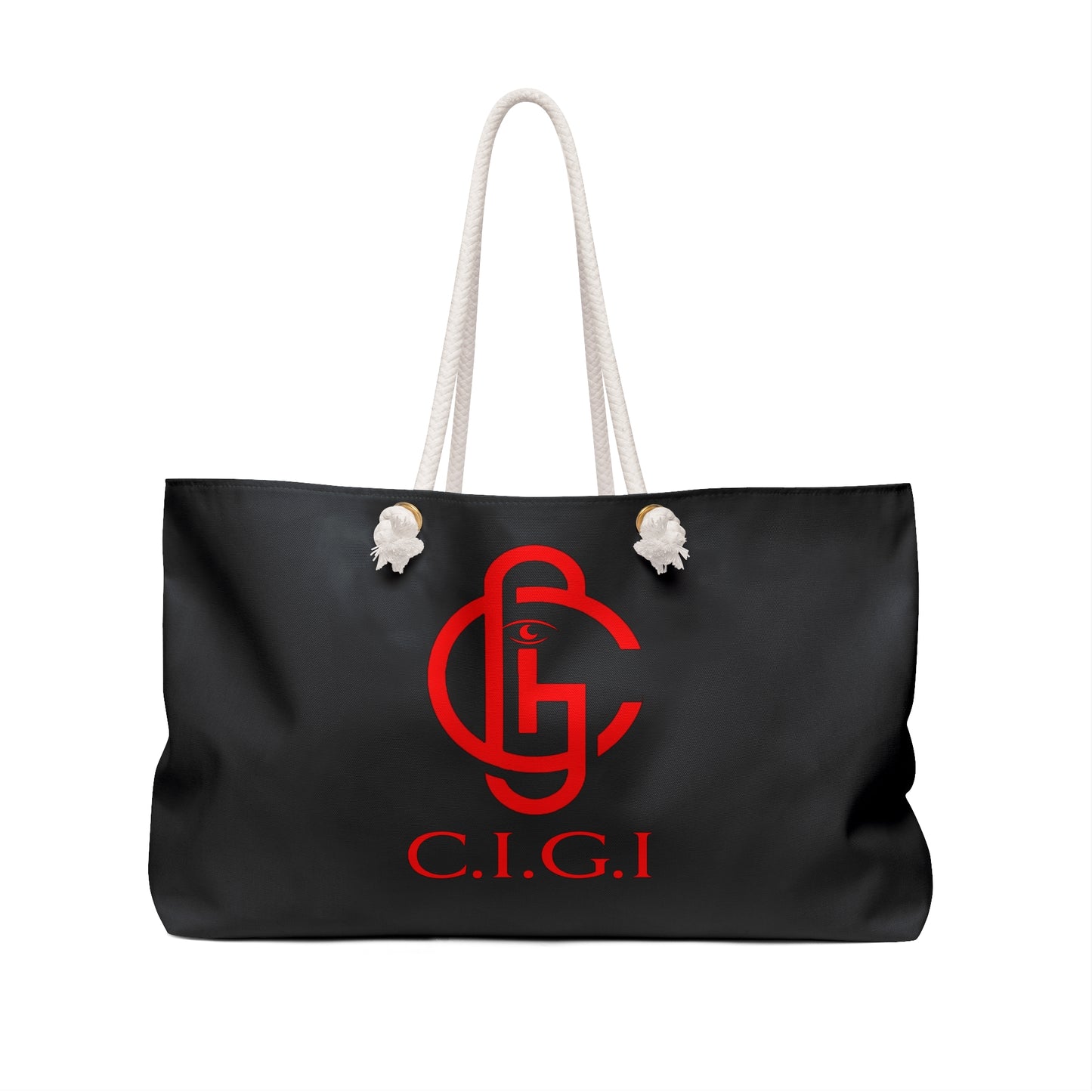 Weekender Bag in Black with Red Logo - Travel Duffle