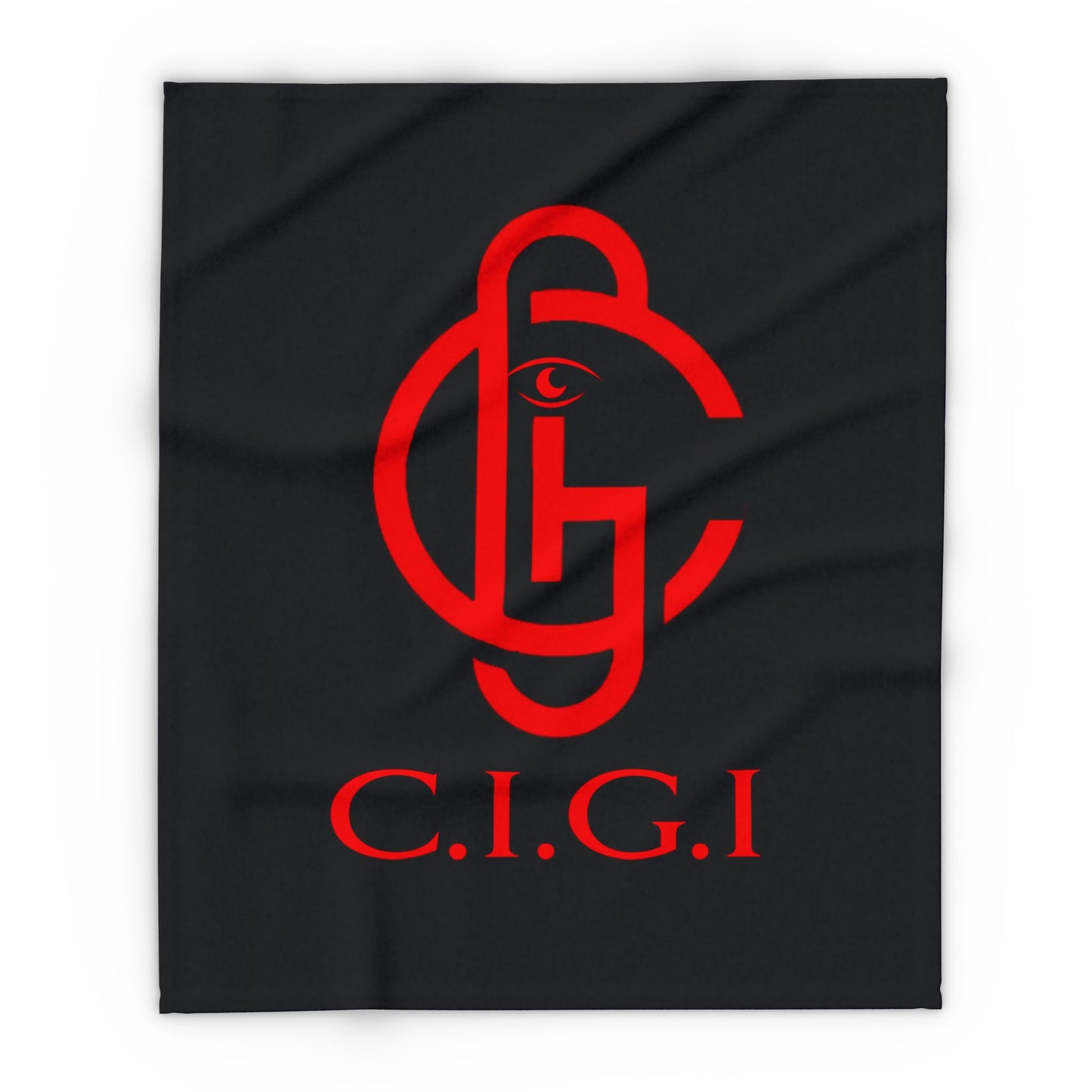 C.I.G.I. Arctic Fleece Blanket - Cozy Black Throw with Bold Red Design for Home Comfort