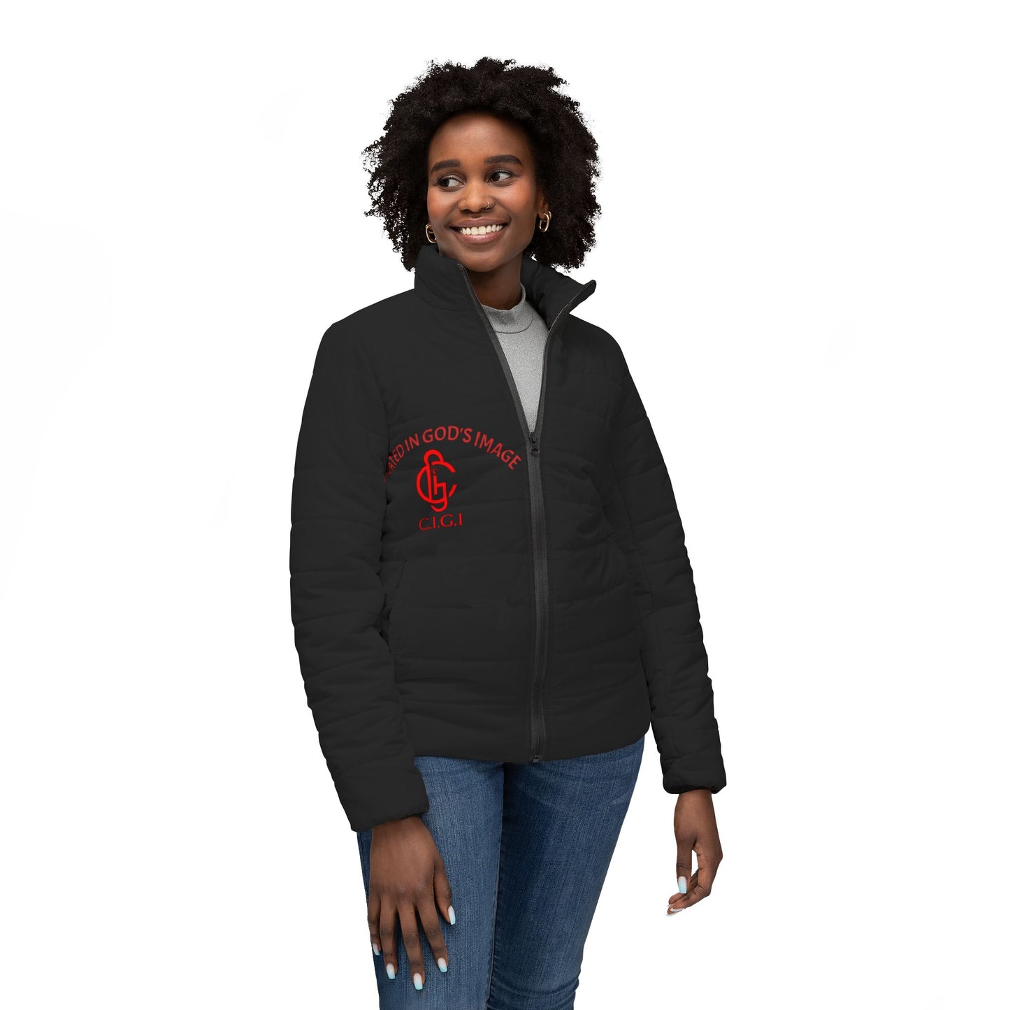 Stylish Women's Puffer Jacket, Cozy Outerwear, Winter Fashion, Unique Gift Idea, Casual Layering, C.I.G.I. Inspired