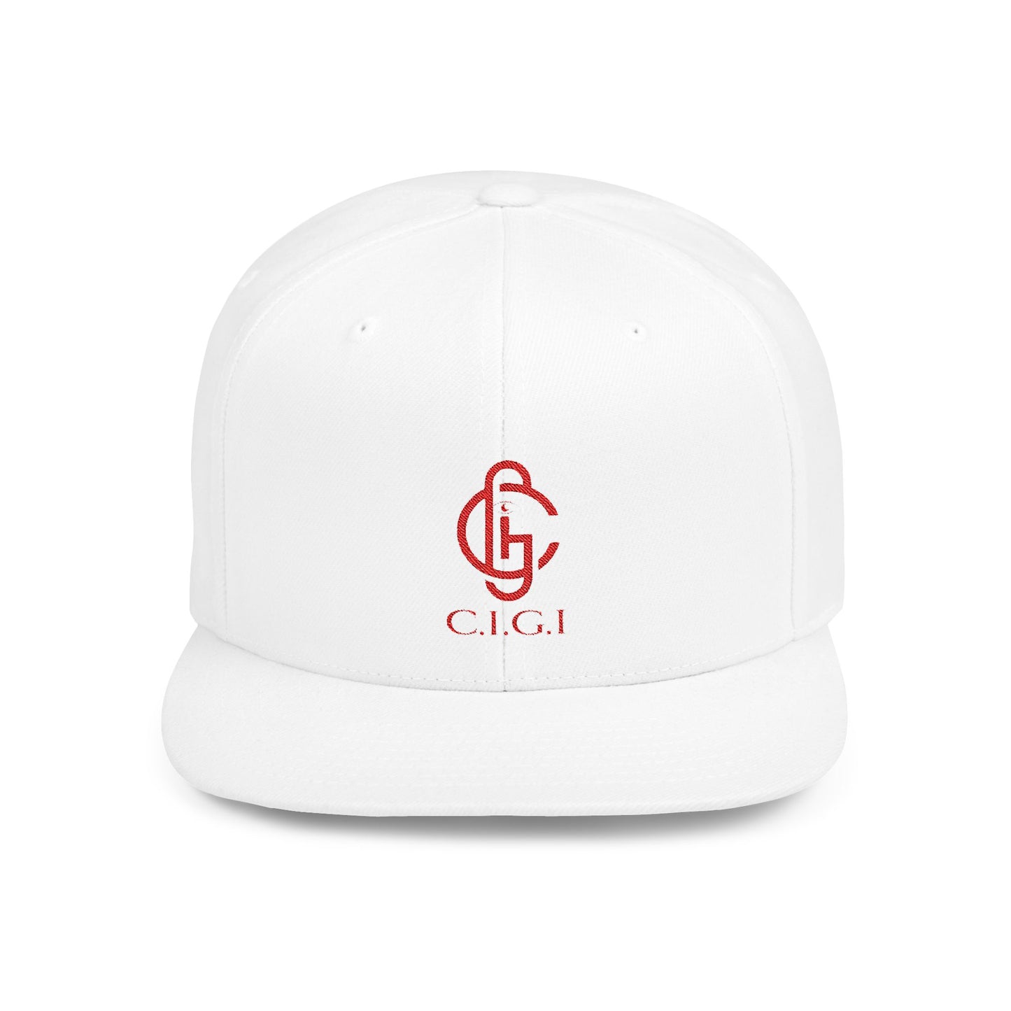 Stylish Flat Bill Snapback Cap with C.I.G.I. Logo - Trendy Streetwear Accessory