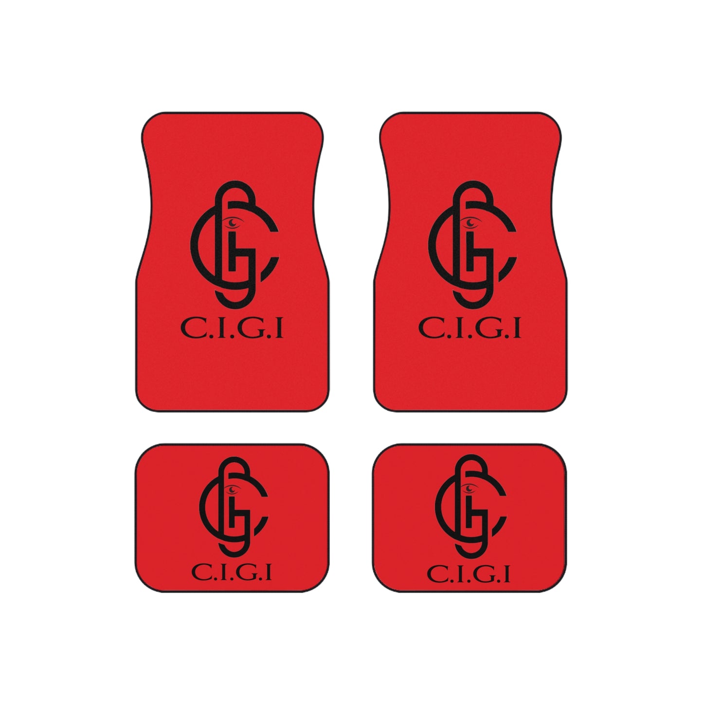 C.I.G.I. Car Mats - Stylish Red Floor Mats - Set of 4 for Sporty Vibe and Luxe Interiors, Perfect for Gifts and Custom Cars