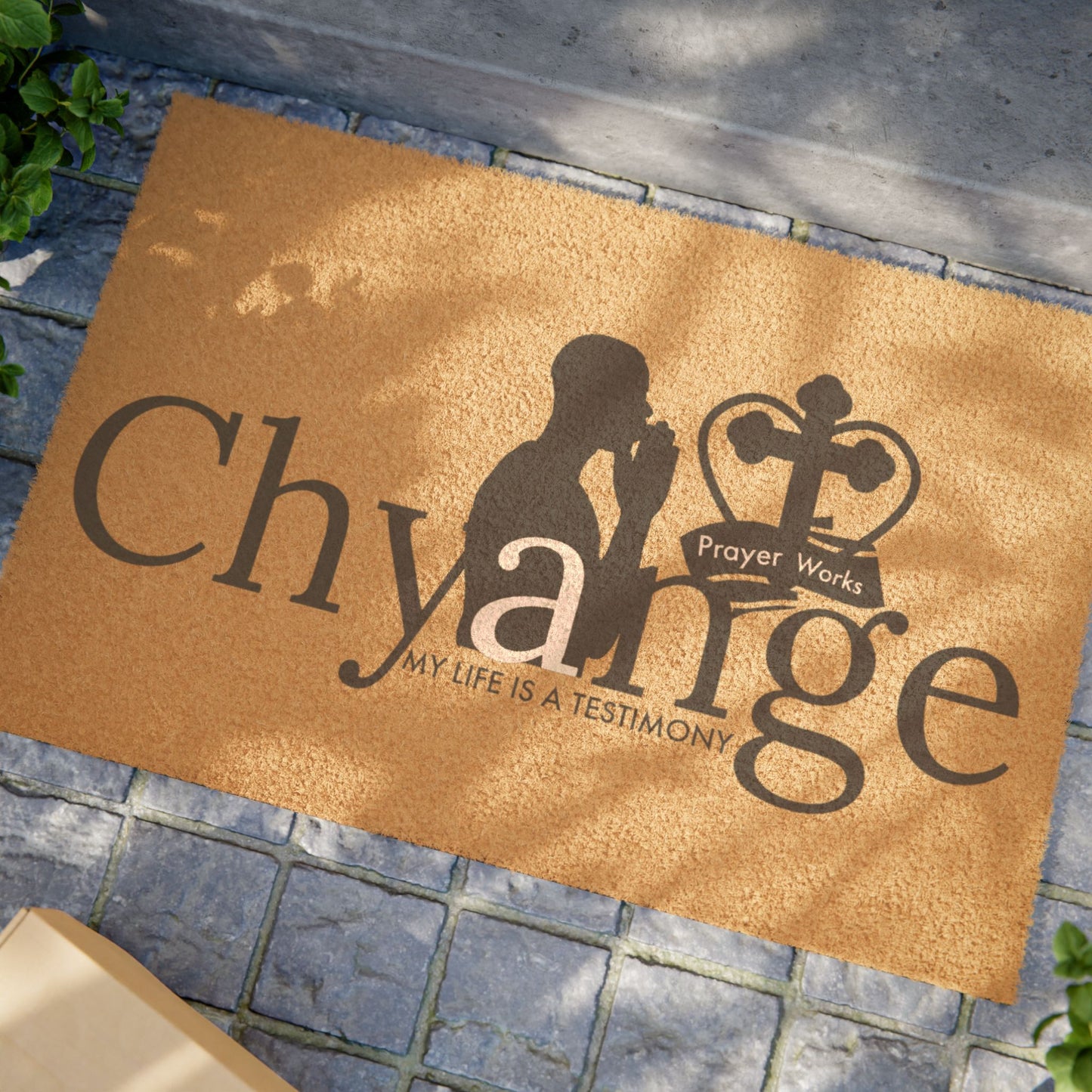 Inspirational Doormat - 'Prayer Works' with Testimony Design
