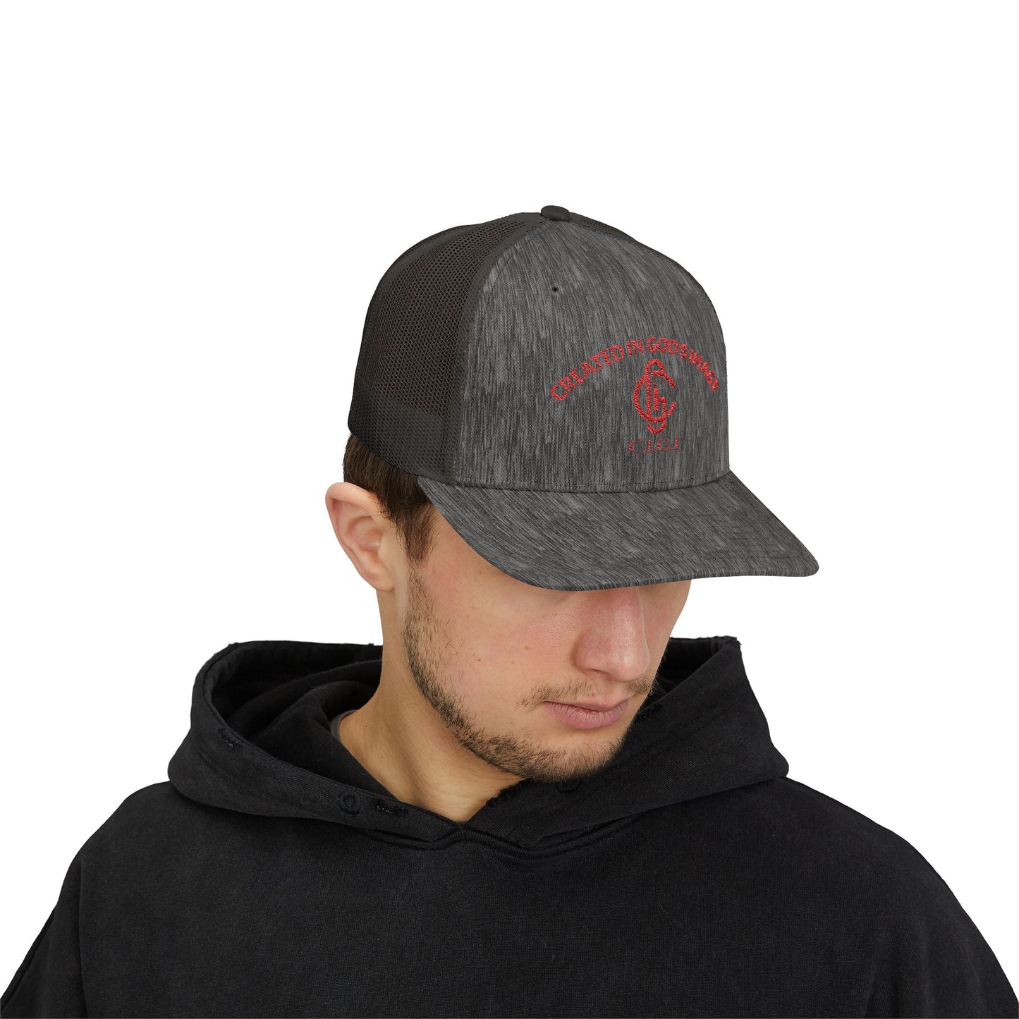 Created in God's Image Snapback Trucker Cap, Faith-Based Hat, Inspirational Gift, Religious Apparel, Everyday Comfort