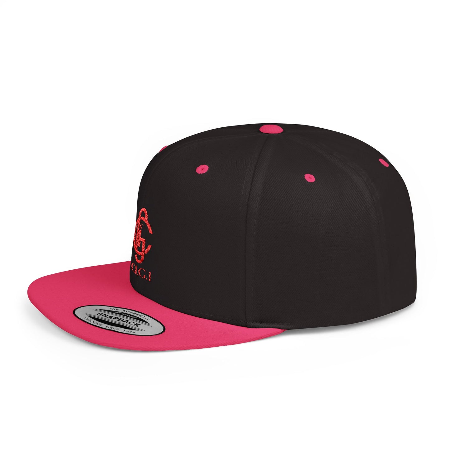 Stylish Flat Bill Snapback Cap with C.I.G.I. Logo - Trendy Streetwear Accessory