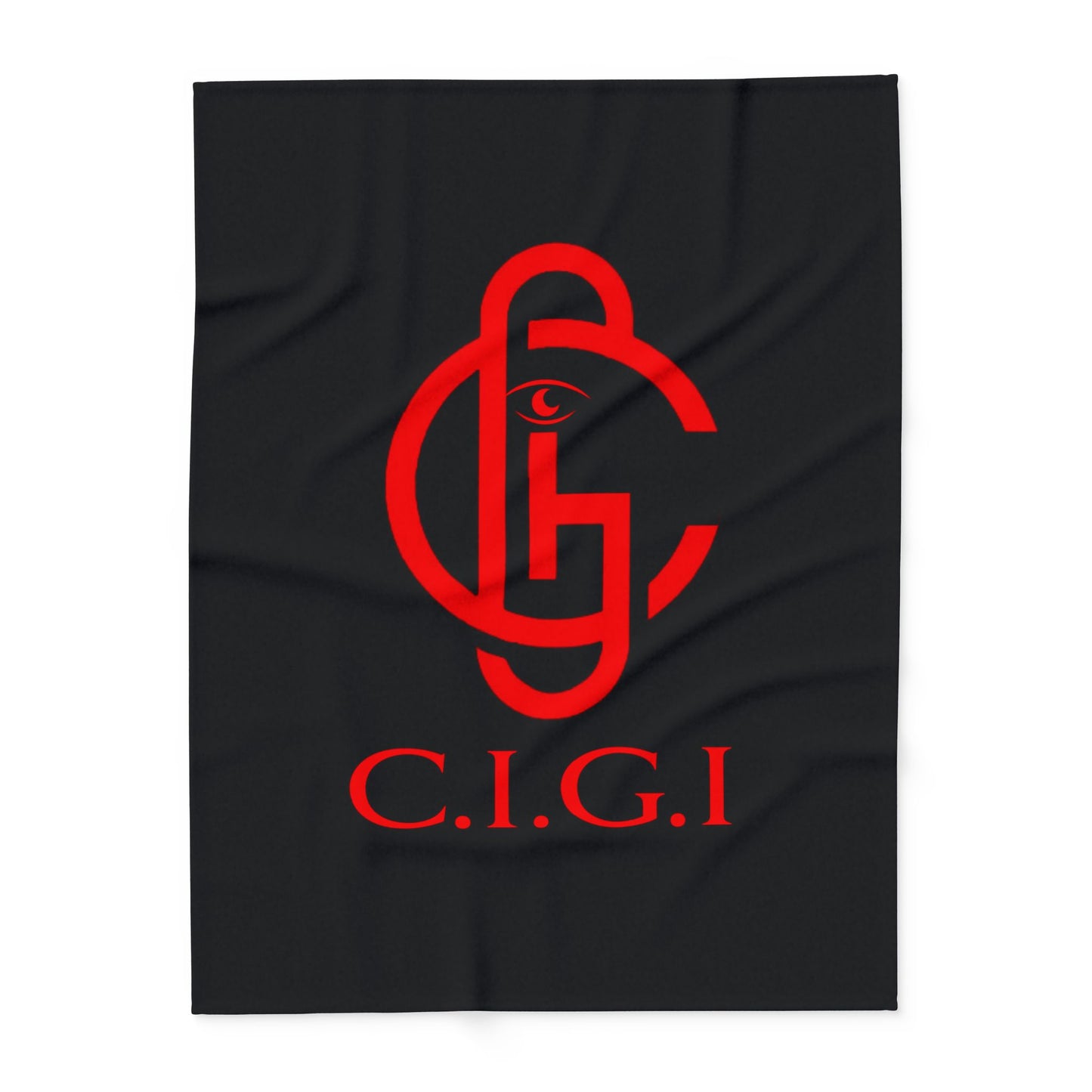 C.I.G.I. Arctic Fleece Blanket - Cozy Black Throw with Bold Red Design for Home Comfort