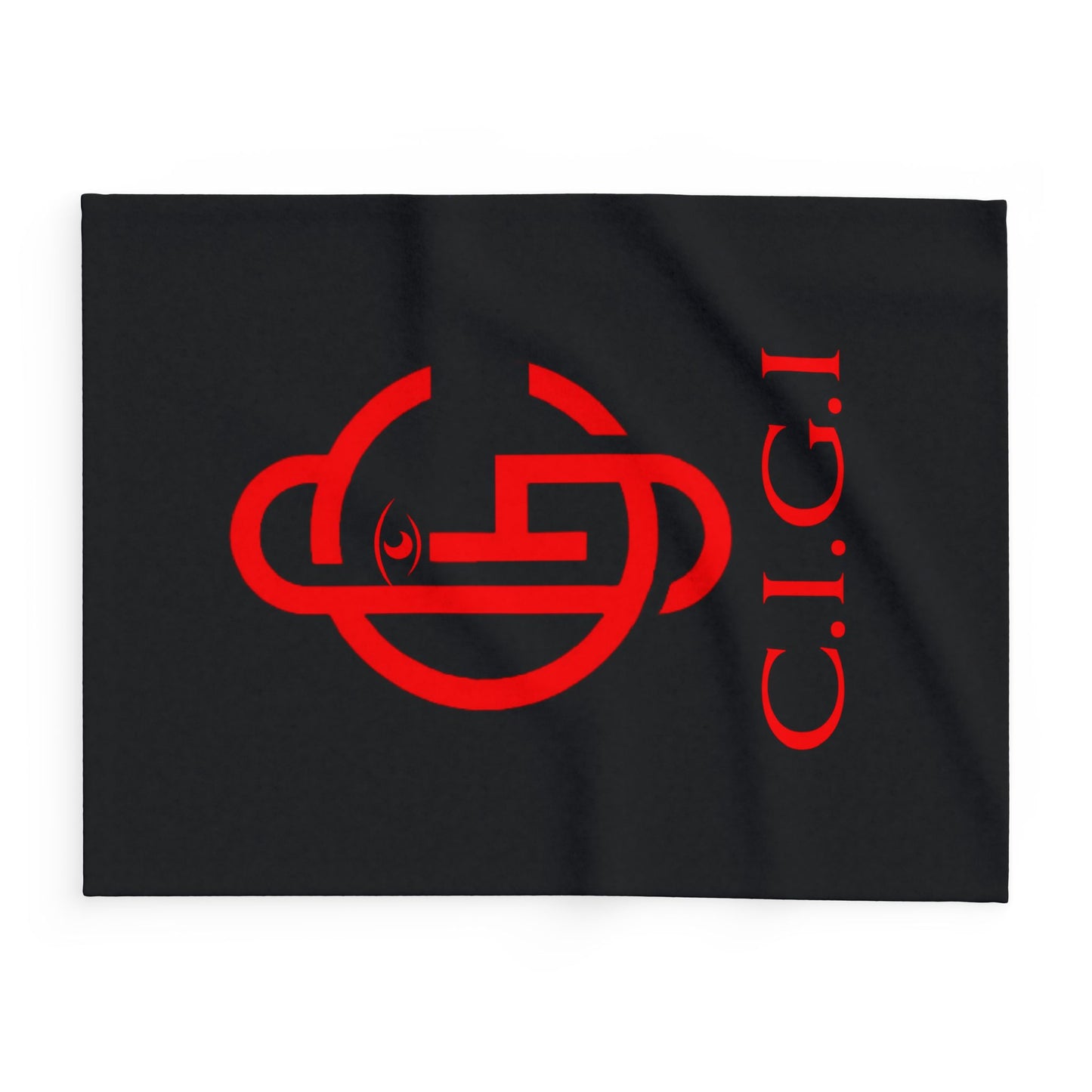C.I.G.I. Arctic Fleece Blanket - Cozy Black Throw with Bold Red Design for Home Comfort