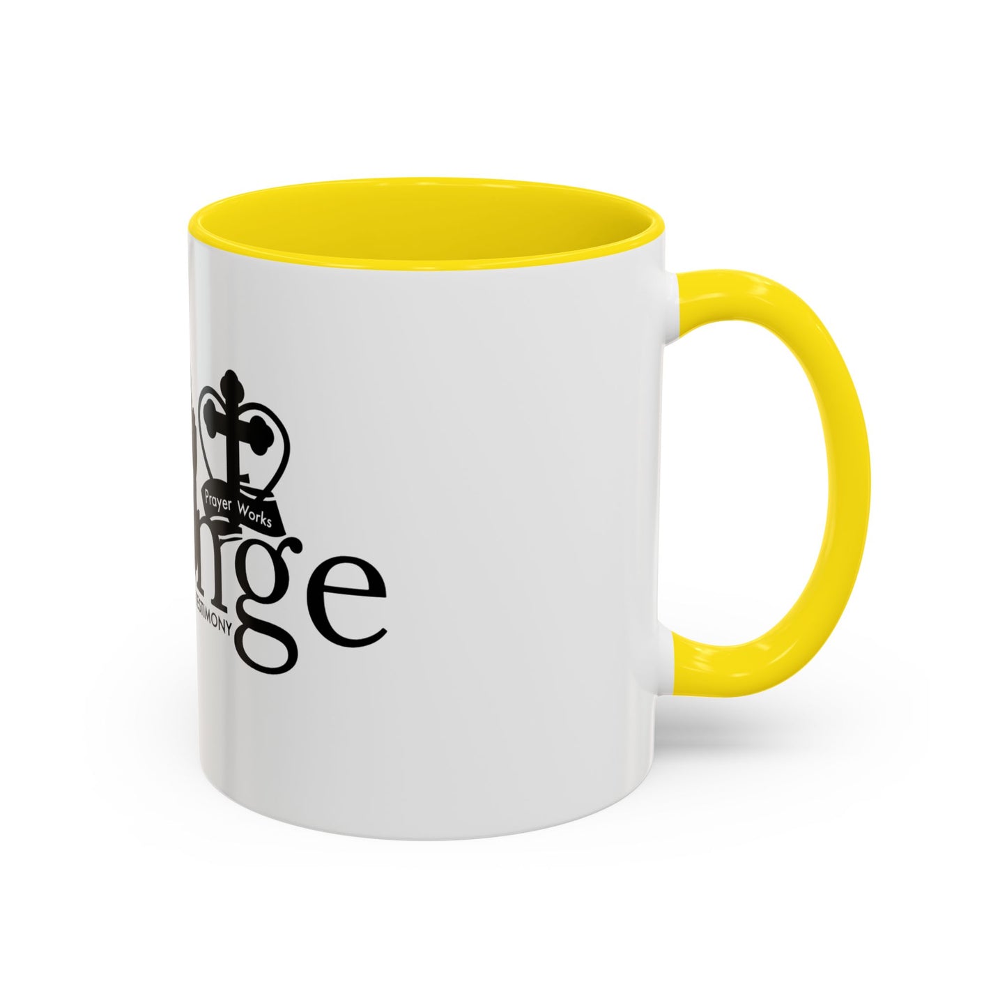 Inspirational Accent Coffee Mug - "My Life Is A Testimony" with Prayer Works Design
