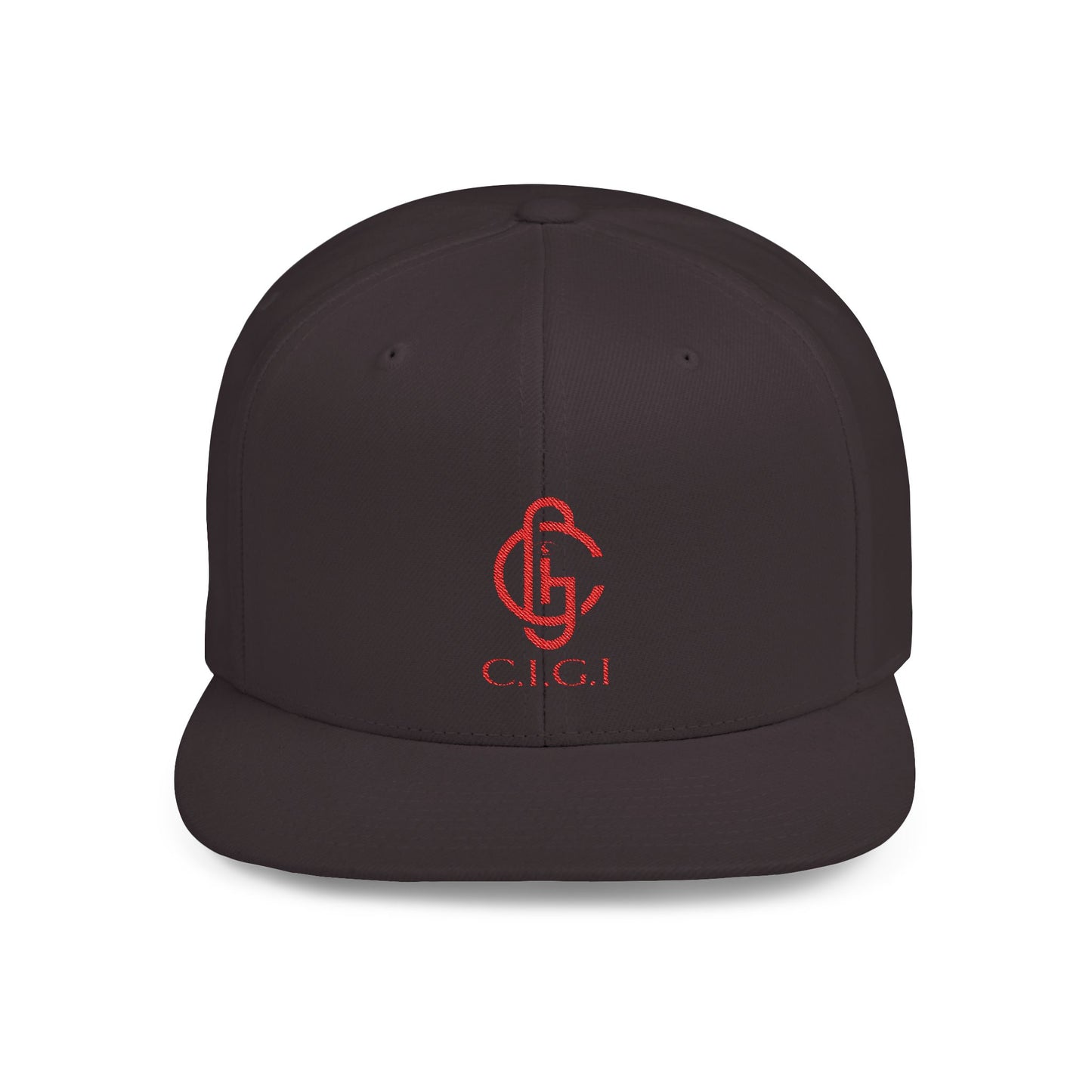 Stylish Flat Bill Snapback Cap with C.I.G.I. Logo - Trendy Streetwear Accessory