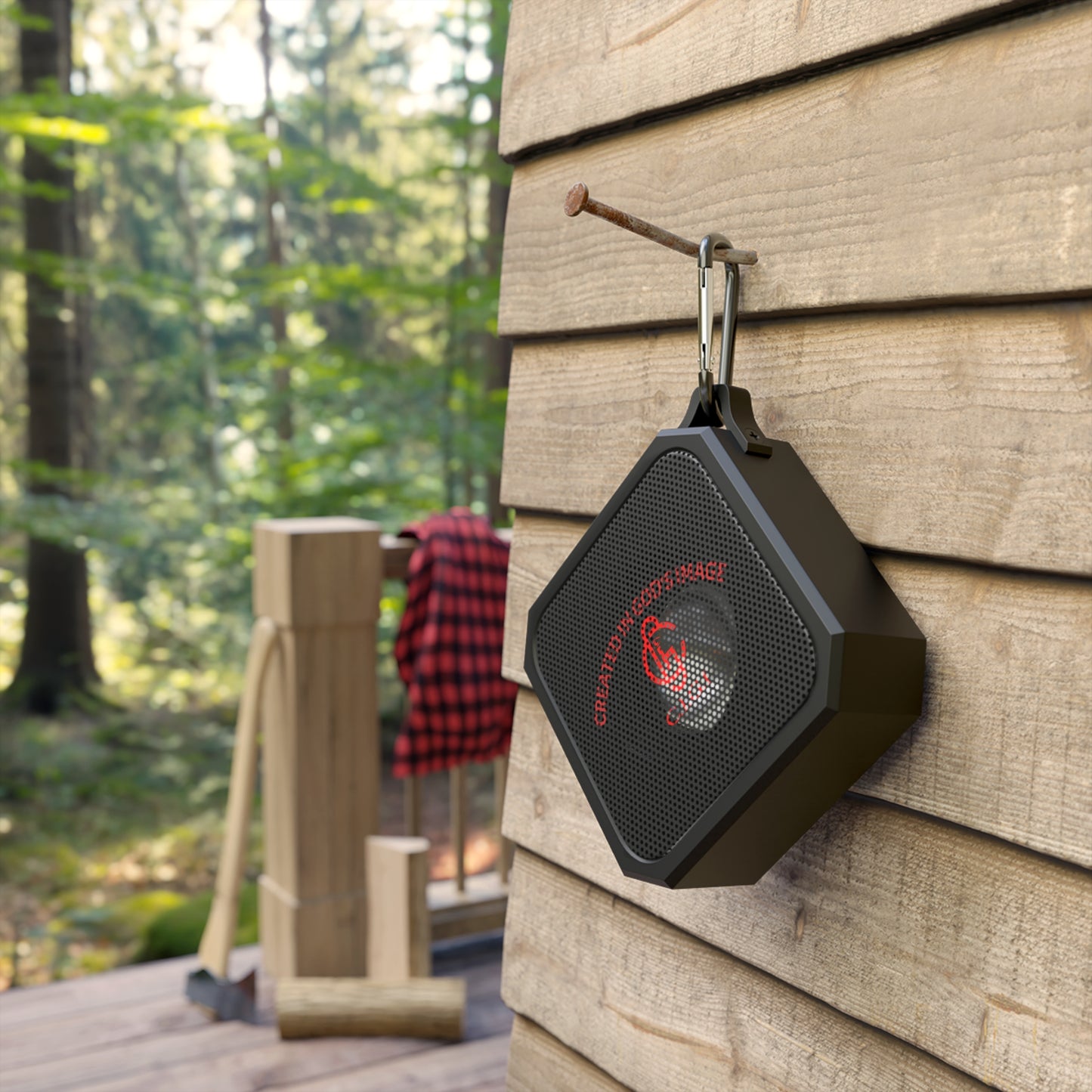 Outdoor Bluetooth Speaker - Created In God's Image, Portable Sound System, Camping Speaker, Waterproof Bluetooth, Perfect for Gifts