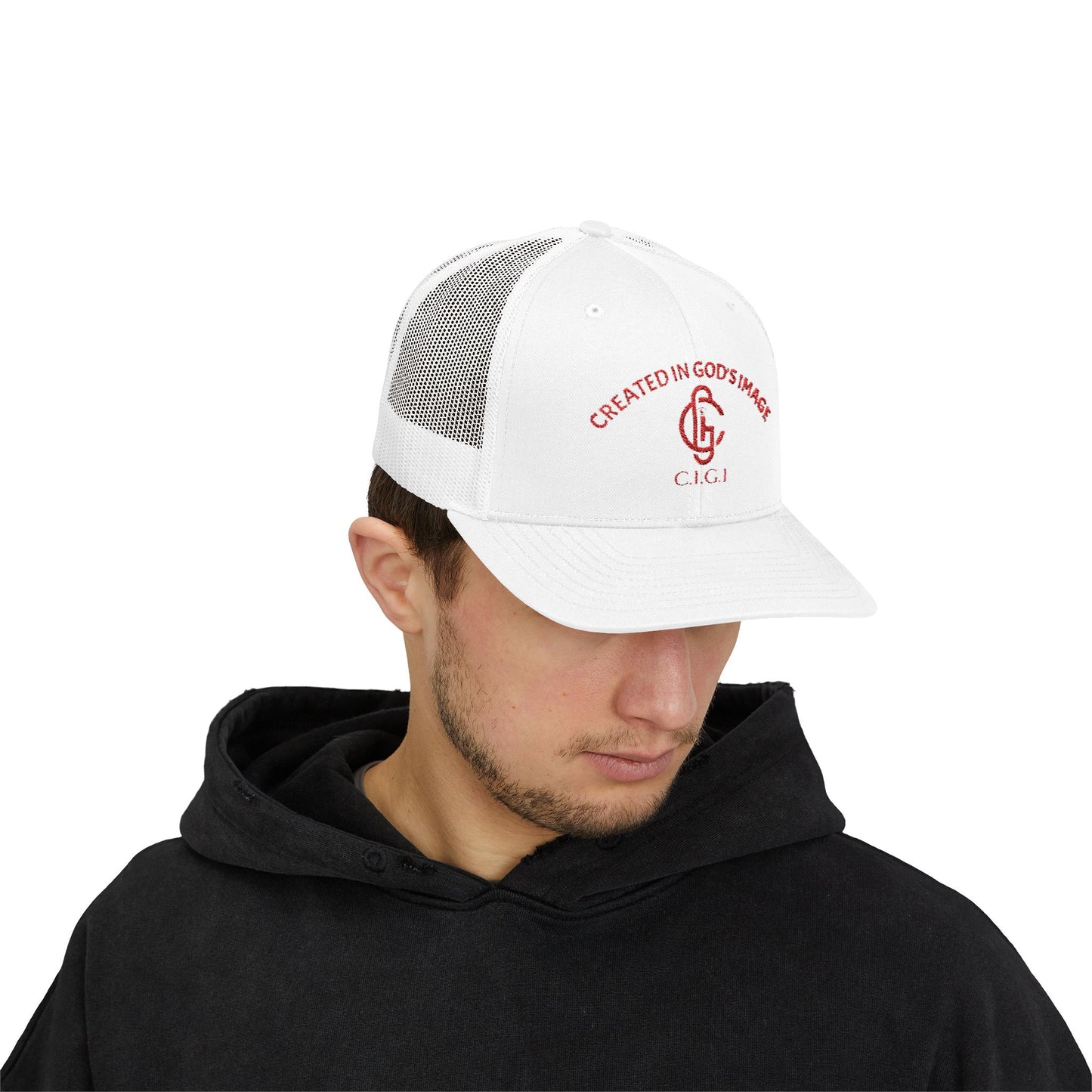 Created in God's Image Snapback Trucker Cap, Faith-Based Hat, Inspirational Gift, Religious Apparel, Everyday Comfort