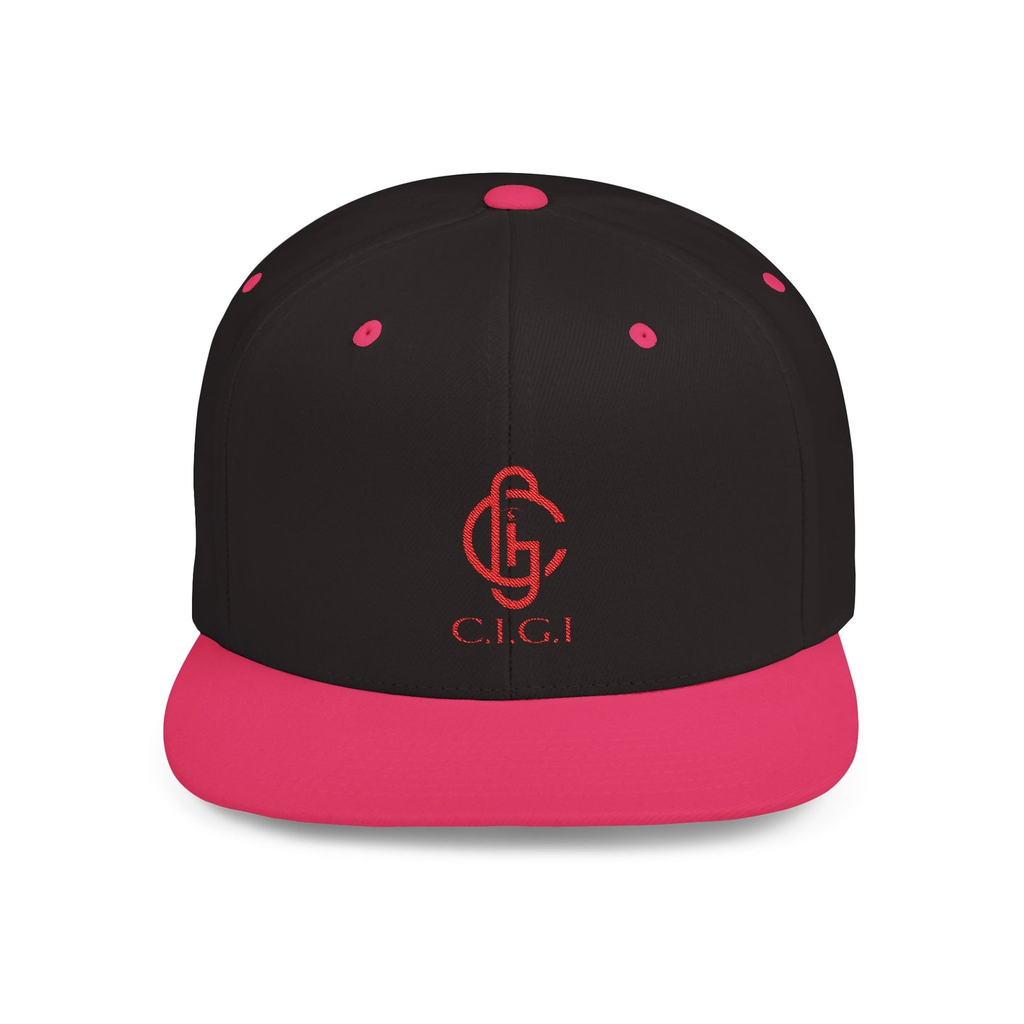 Stylish Flat Bill Snapback Cap with C.I.G.I. Logo - Trendy Streetwear Accessory