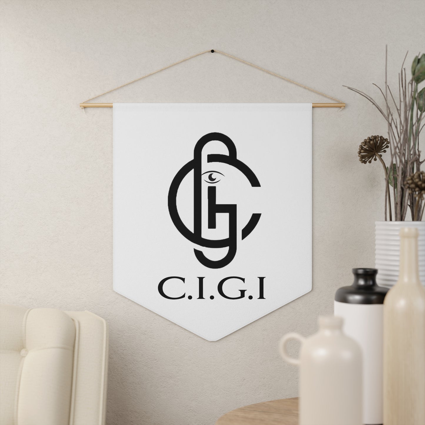 Elegant Pennant Wall Decor - C.I.G.I. Design, Minimalist Banner, Home Wall Art, Modern Decor, Unique Gift, Room Accent