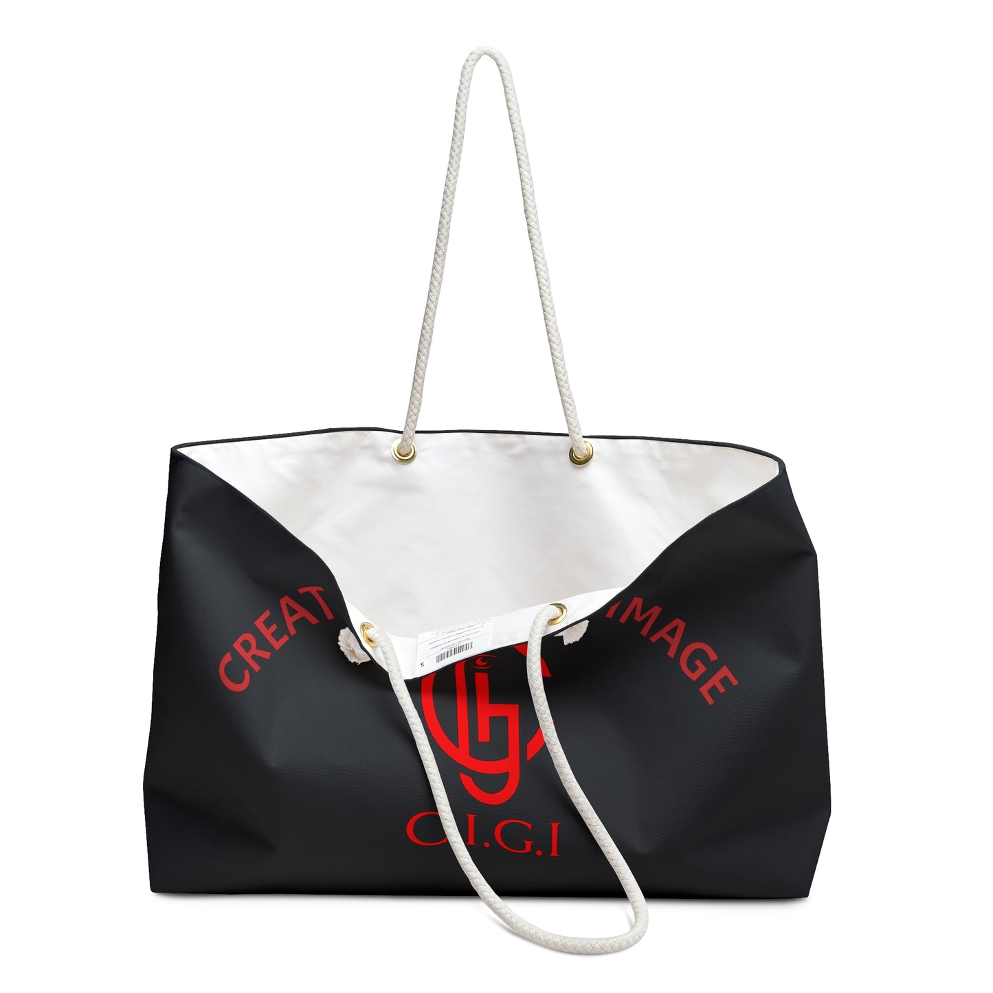 Weekender Bag in Black with Red Logo - Travel Duffle