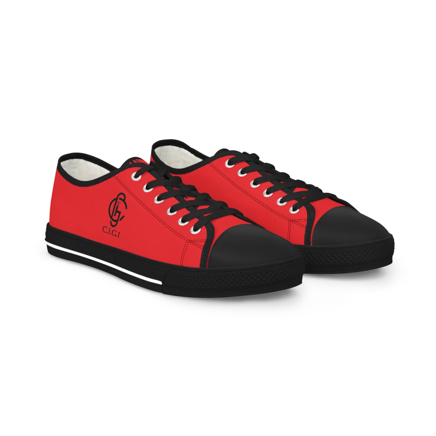 Stylish Men's Red Low Top Sneakers with Logo