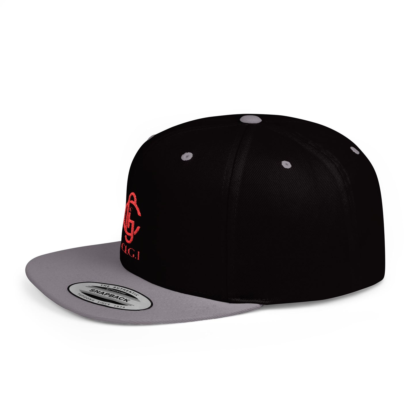 Stylish Flat Bill Snapback Cap with C.I.G.I. Logo - Trendy Streetwear Accessory