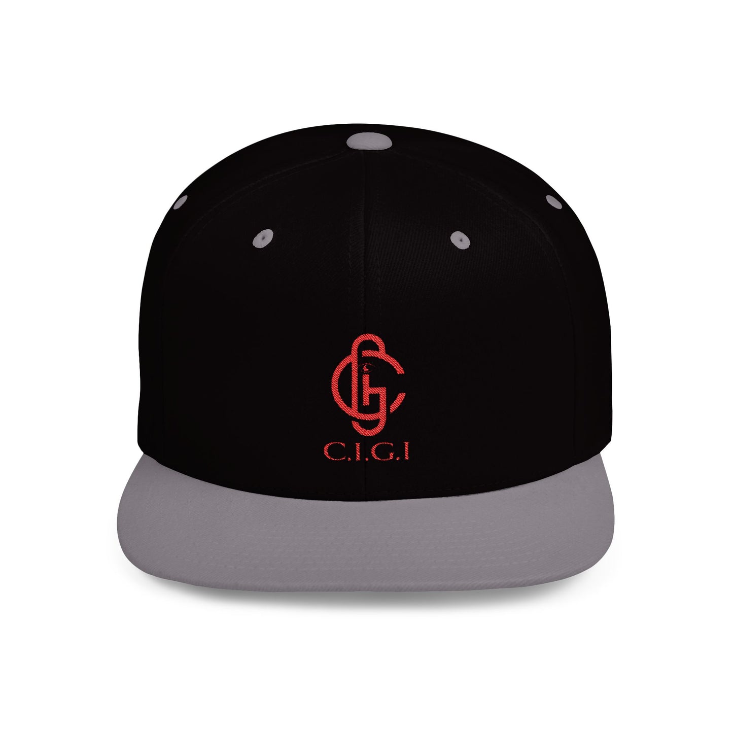 Stylish Flat Bill Snapback Cap with C.I.G.I. Logo - Trendy Streetwear Accessory