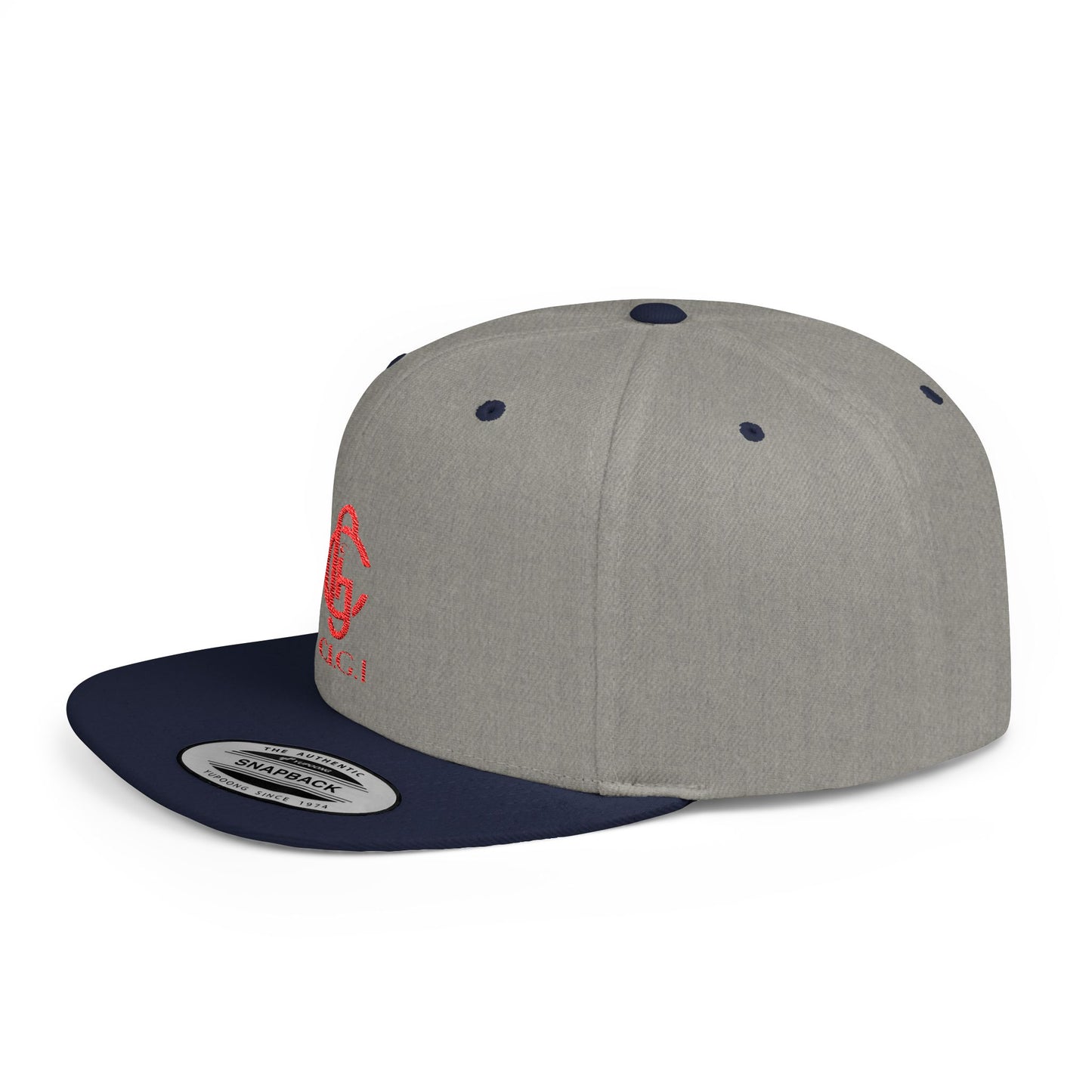Stylish Flat Bill Snapback Cap with C.I.G.I. Logo - Trendy Streetwear Accessory