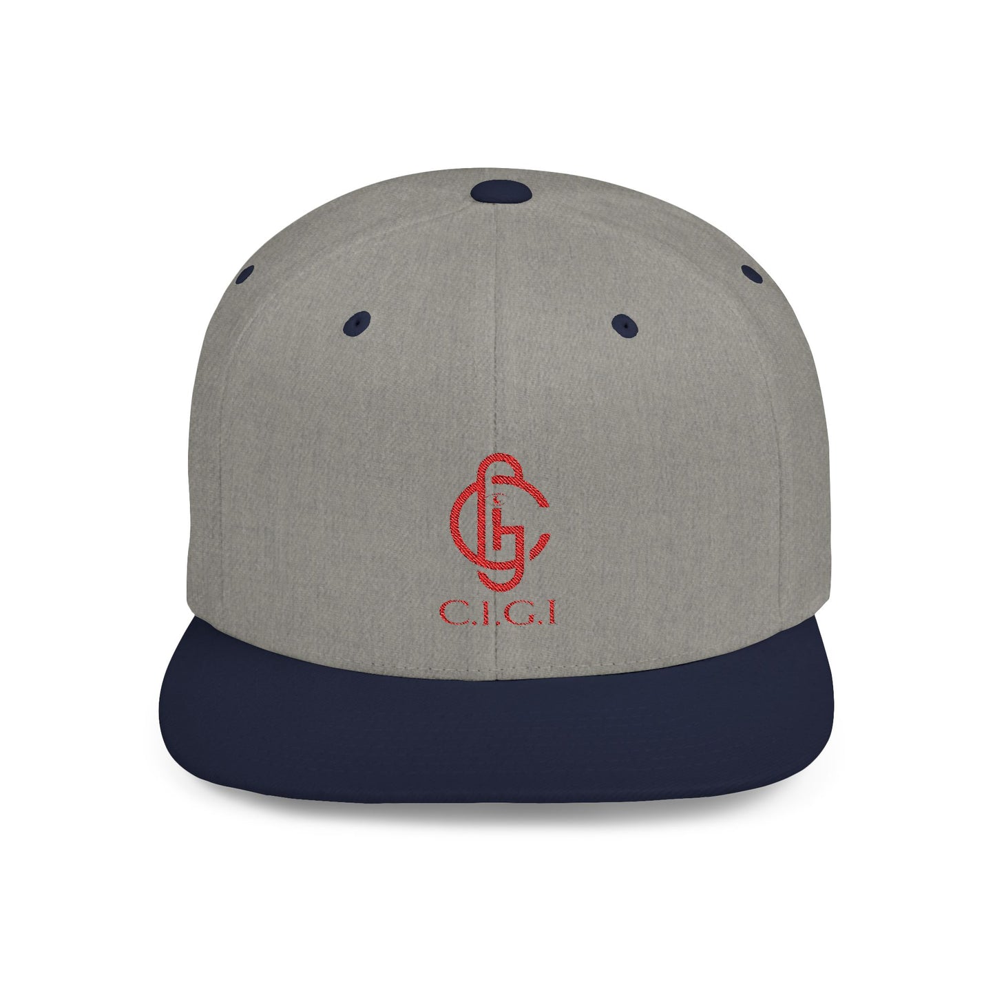 Stylish Flat Bill Snapback Cap with C.I.G.I. Logo - Trendy Streetwear Accessory