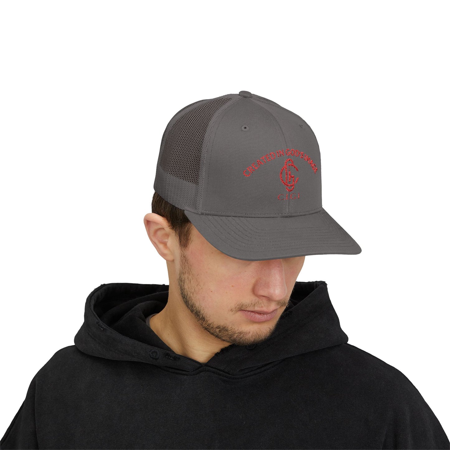 Created in God's Image Snapback Trucker Cap, Faith-Based Hat, Inspirational Gift, Religious Apparel, Everyday Comfort