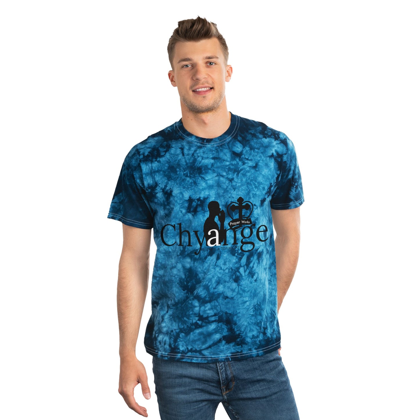 Chyange Tie-Dye Tee - Vibrant Blue Relaxed Fit Shirt