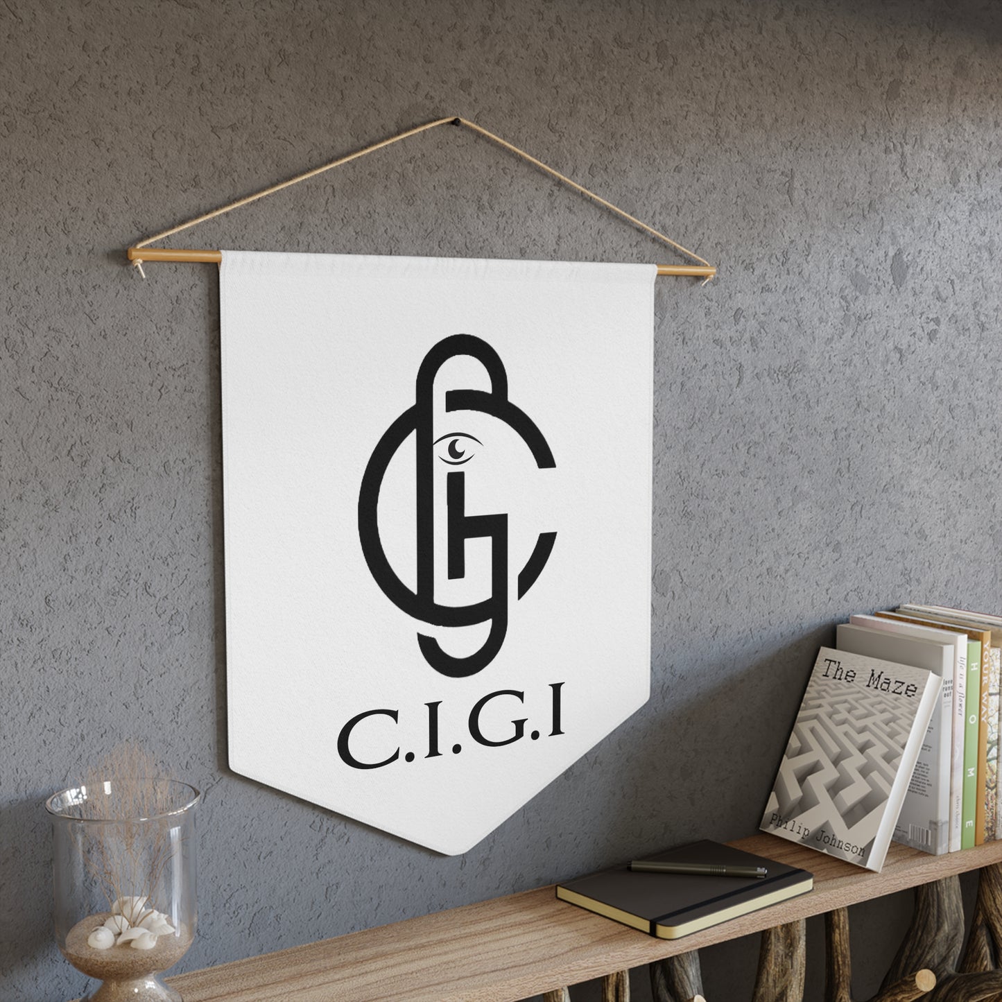 Elegant Pennant Wall Decor - C.I.G.I. Design, Minimalist Banner, Home Wall Art, Modern Decor, Unique Gift, Room Accent