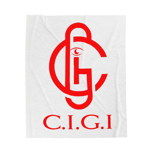 Cozy Velveteen Plush Blanket with Unique C.I.G.I Design, Perfect for Home Decor, Gift for Events, Relaxation, and Cozy Nights