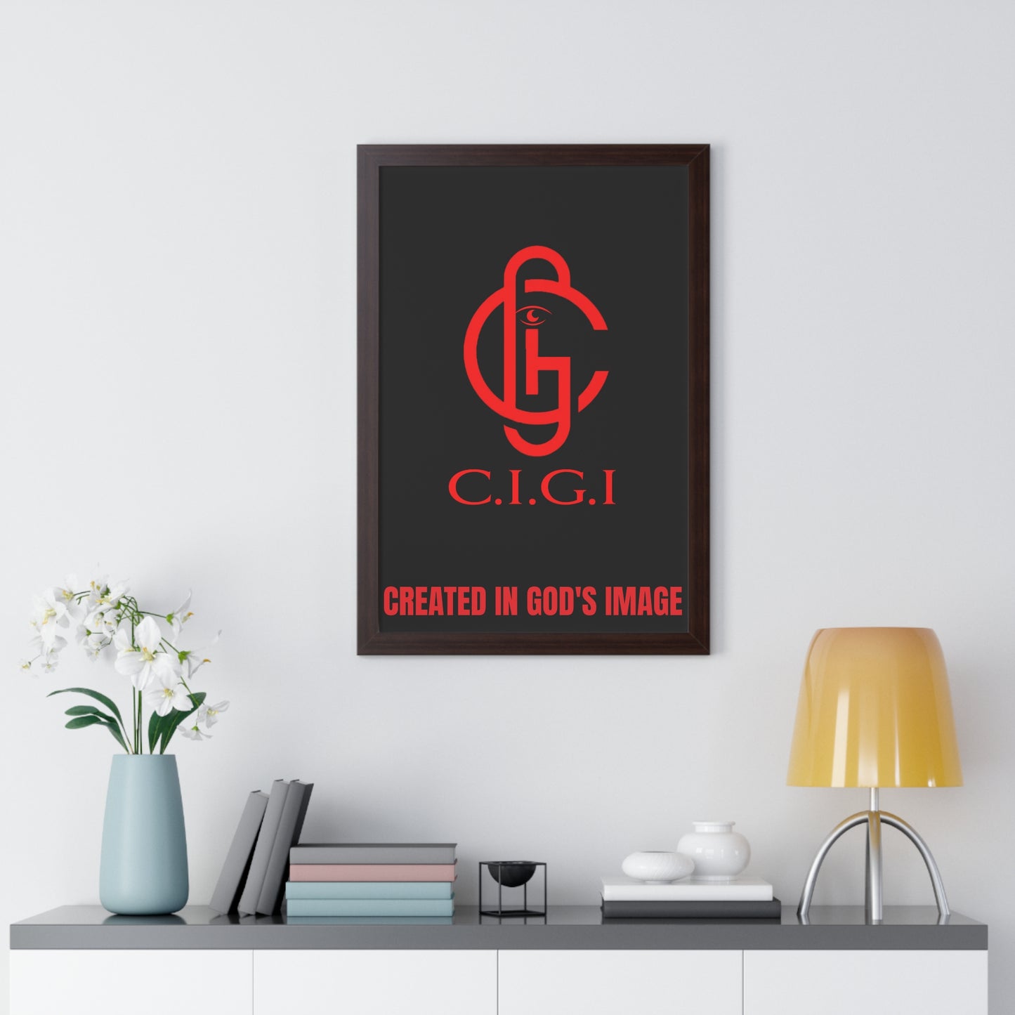 C.I.G.I. Created in God's Image Framed Vertical Poster - Inspirational Wall Art