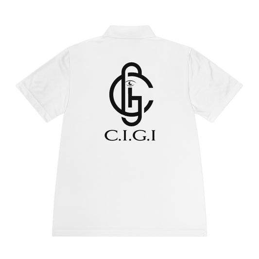 Men's Sport Polo Shirt with C.I.G.I. Logo - Stylish Athletic Wear for Active Lifestyles