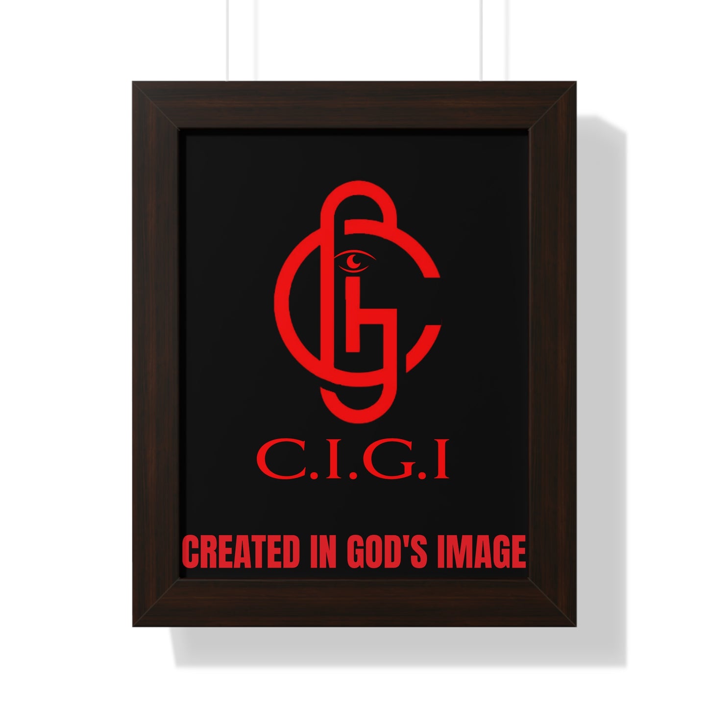 C.I.G.I. Created in God's Image Framed Vertical Poster - Inspirational Wall Art