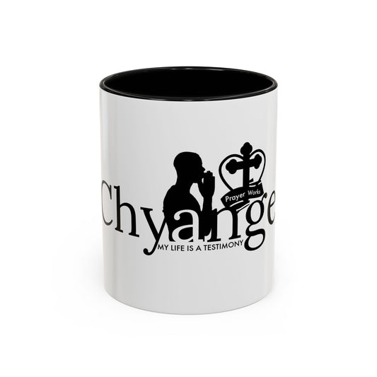 Inspirational Accent Coffee Mug - "My Life Is A Testimony" with Prayer Works Design