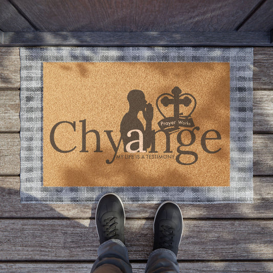 Inspirational Doormat - 'Prayer Works' with Testimony Design
