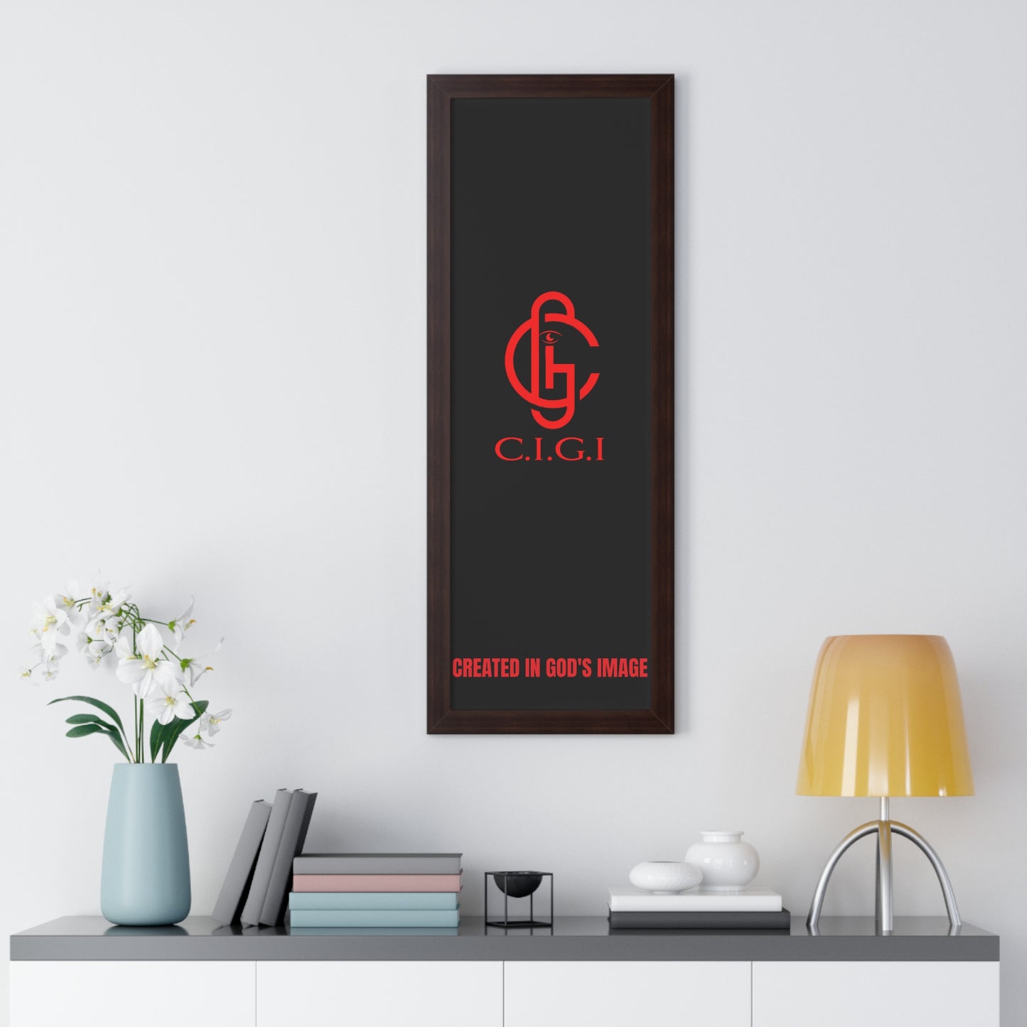 C.I.G.I. Created in God's Image Framed Vertical Poster - Inspirational Wall Art