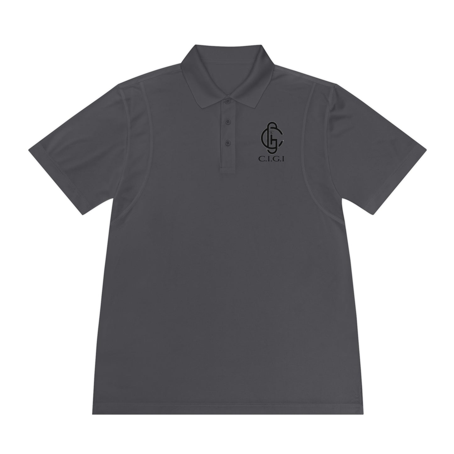 Men's Sport Polo Shirt with C.I.G.I. Logo - Stylish Athletic Wear for Active Lifestyles