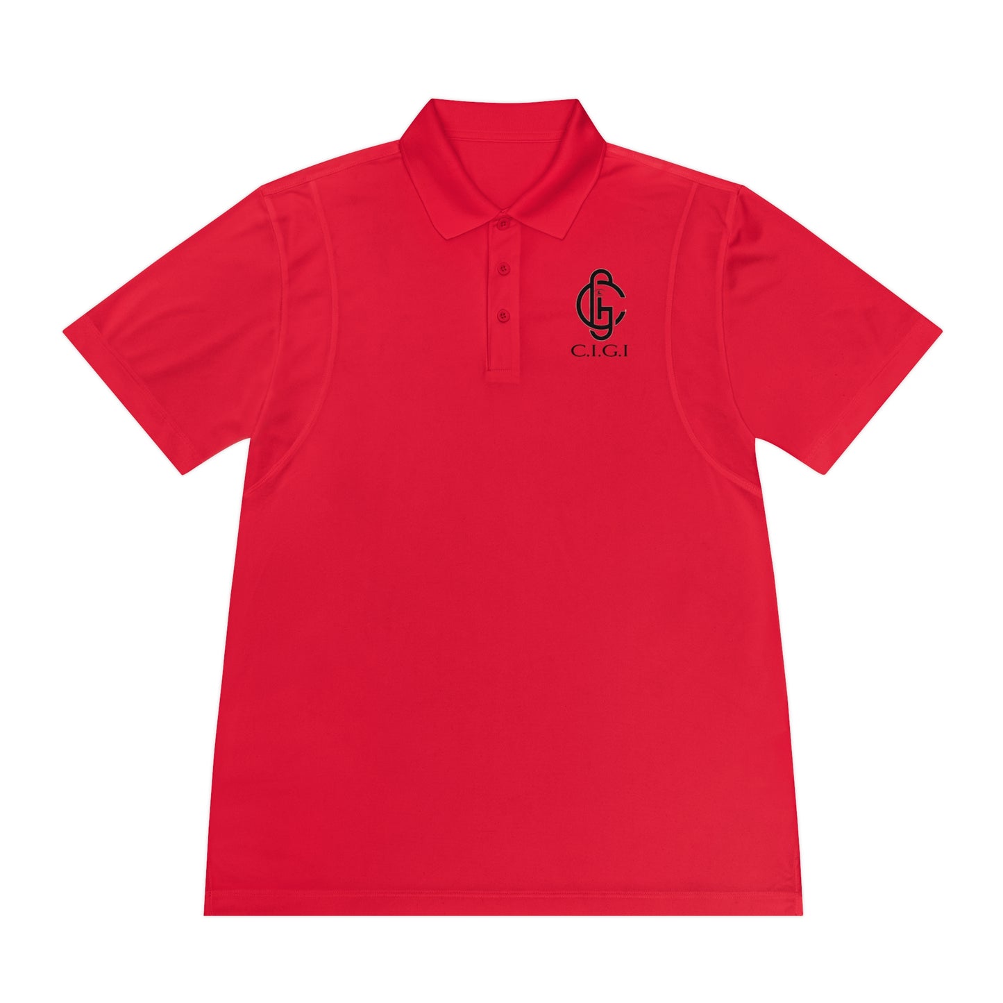 Men's Sport Polo Shirt with C.I.G.I. Logo - Stylish Athletic Wear for Active Lifestyles