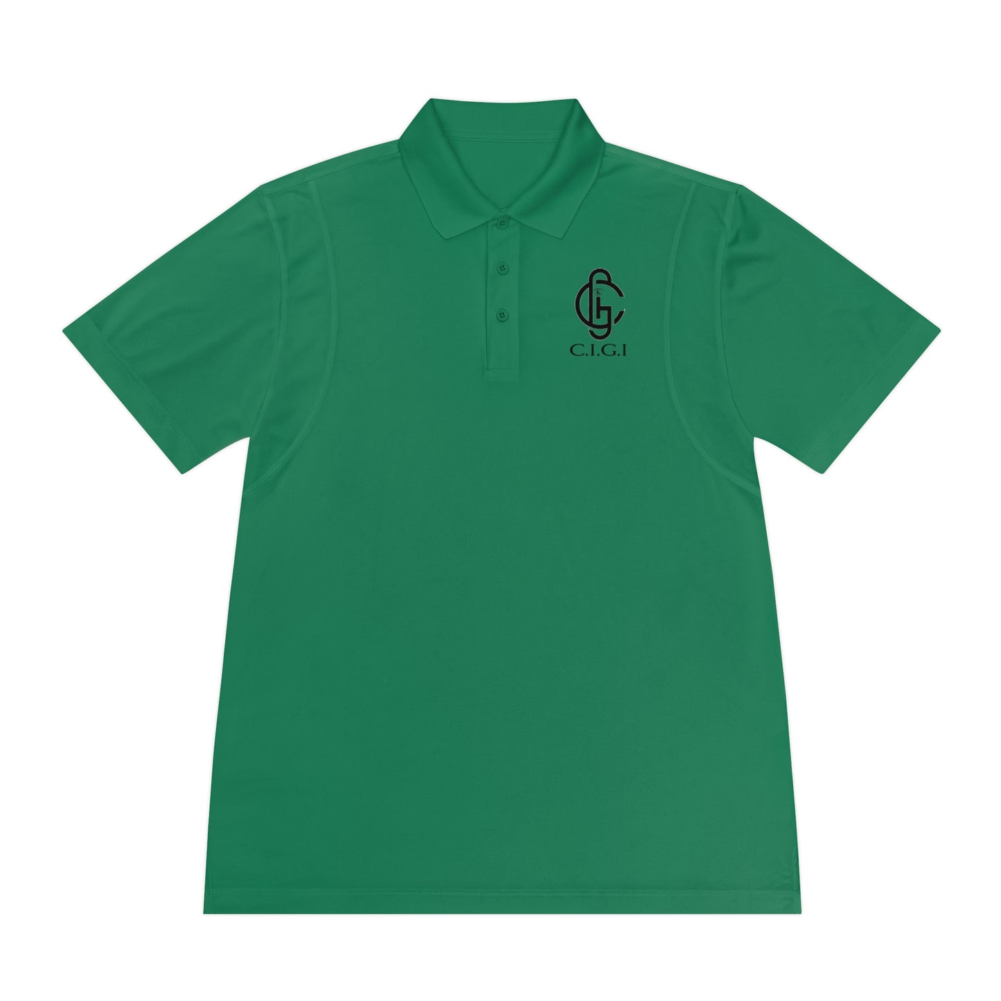 Men's Sport Polo Shirt with C.I.G.I. Logo - Stylish Athletic Wear for Active Lifestyles