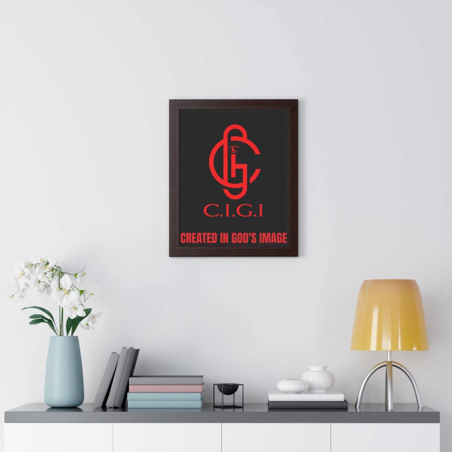 C.I.G.I. Created in God's Image Framed Vertical Poster - Inspirational Wall Art