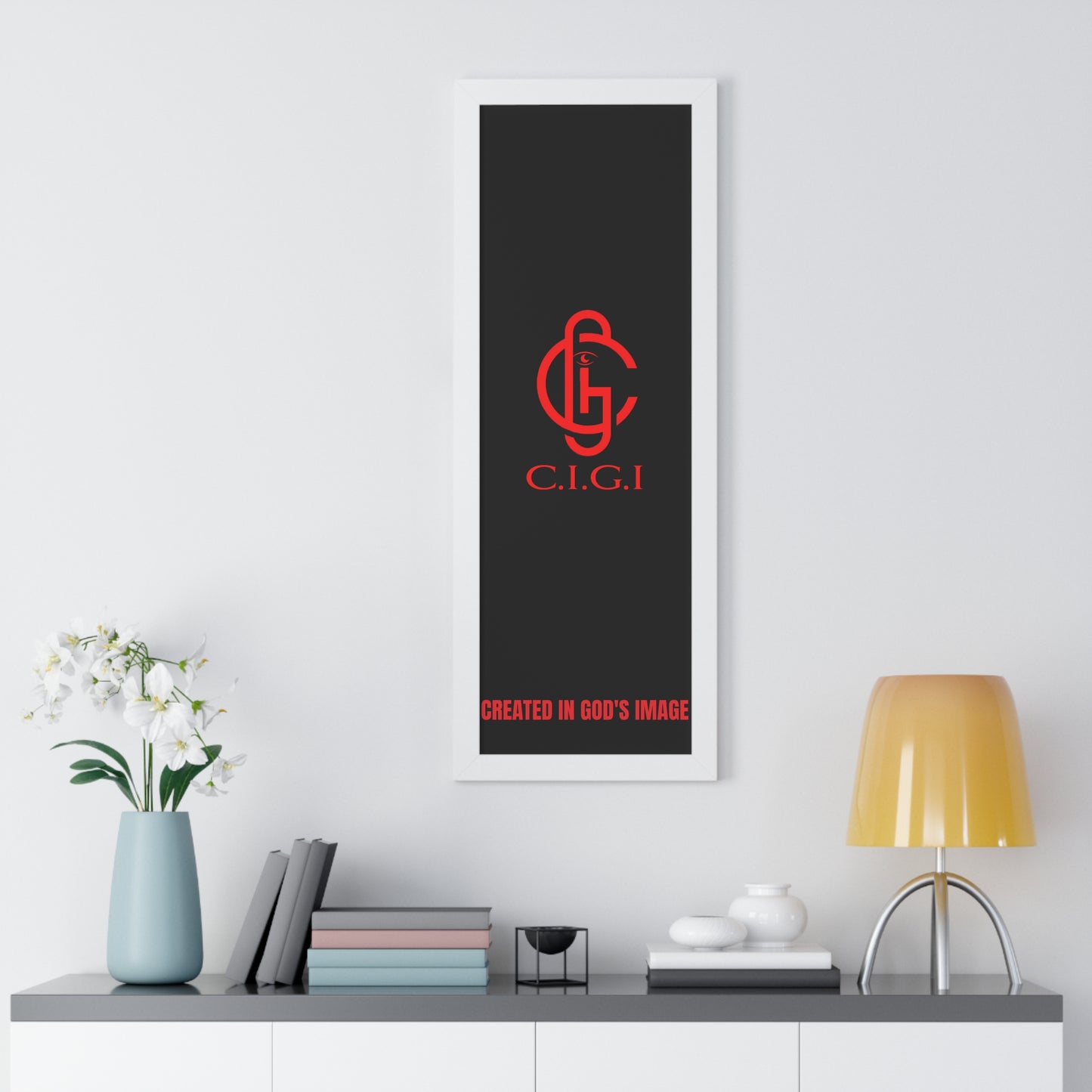 C.I.G.I. Created in God's Image Framed Vertical Poster - Inspirational Wall Art