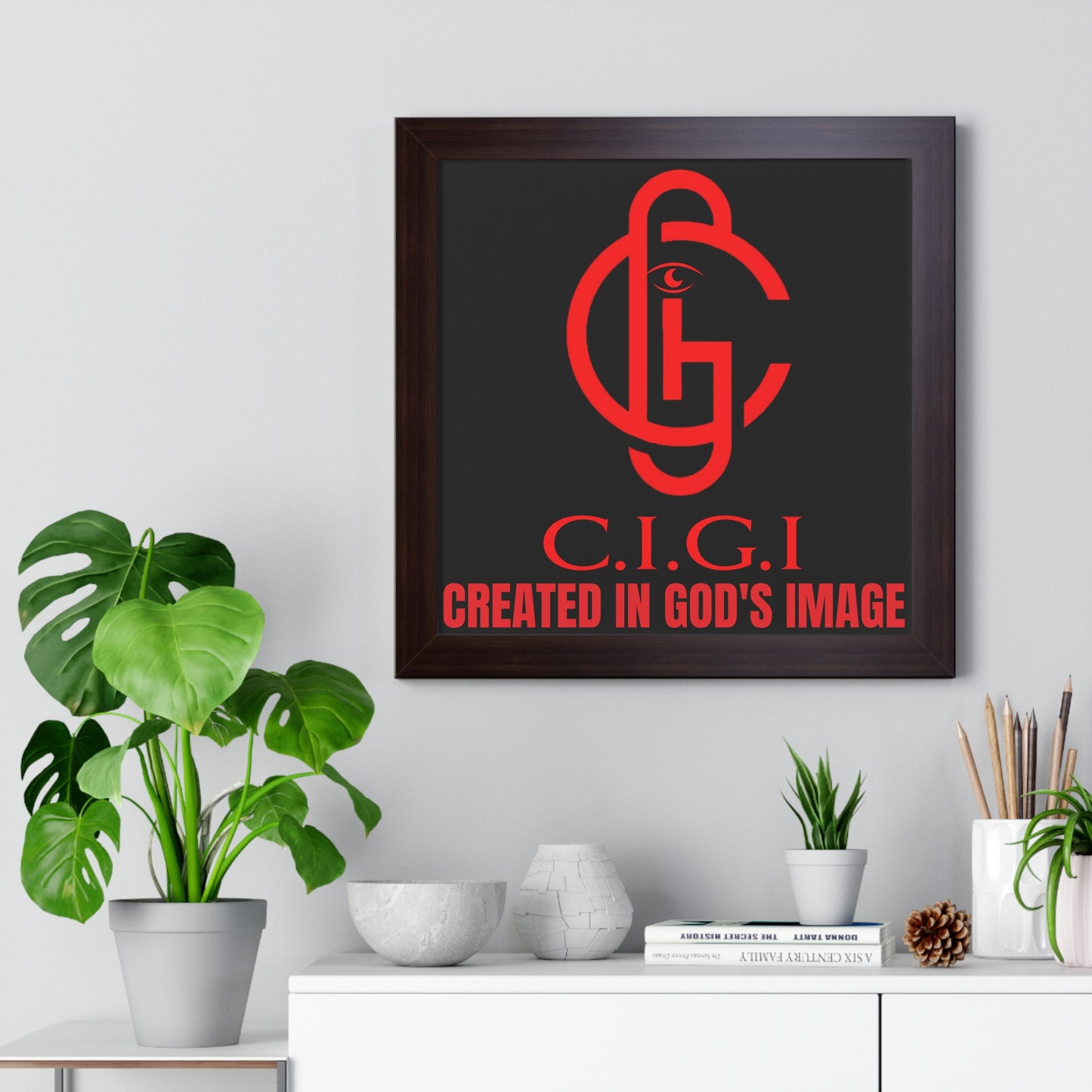 C.I.G.I. Created in God's Image Framed Vertical Poster - Inspirational Wall Art