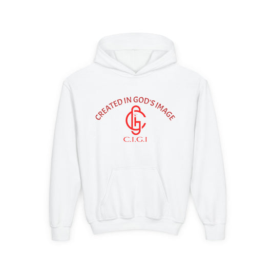 Youth Spiritual Hoodie, Created in God's Image Sweatshirt, Faith-Based Apparel, Religious Gift for Teens, Christian Clothing
