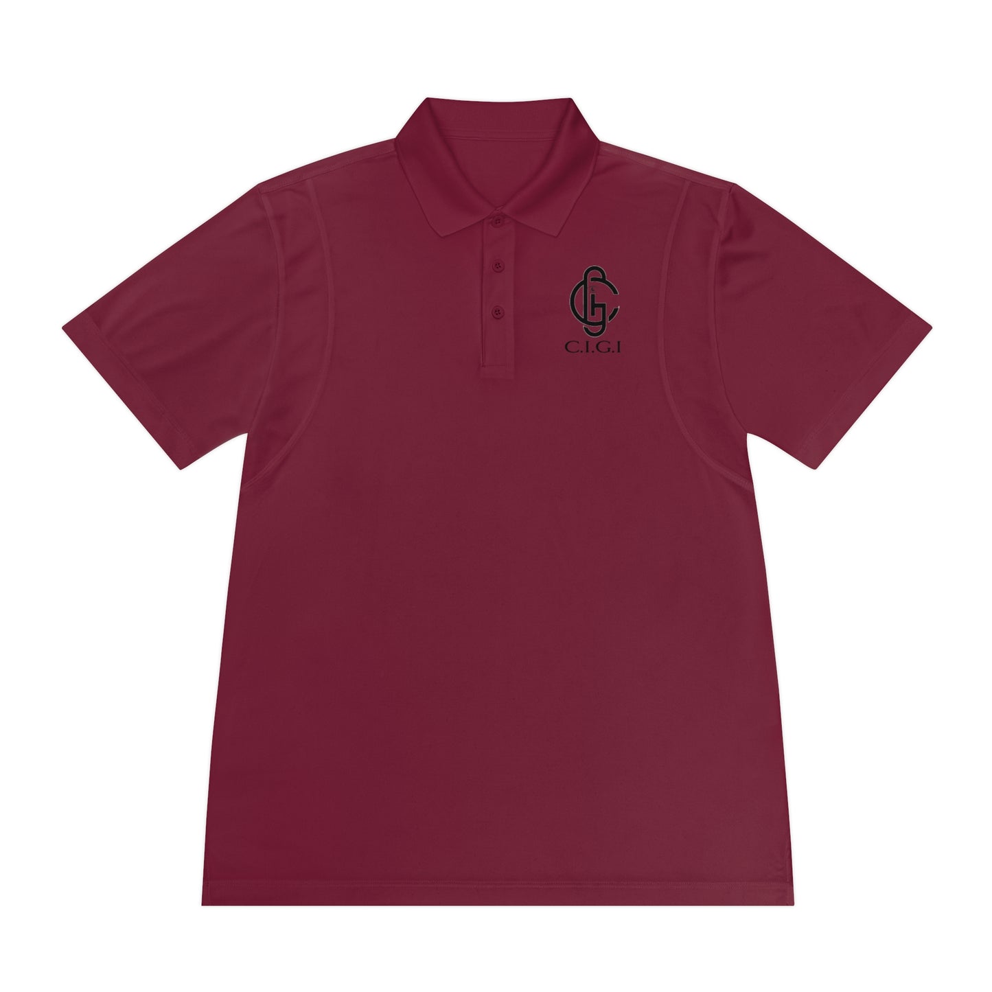 Men's Sport Polo Shirt with C.I.G.I. Logo - Stylish Athletic Wear for Active Lifestyles